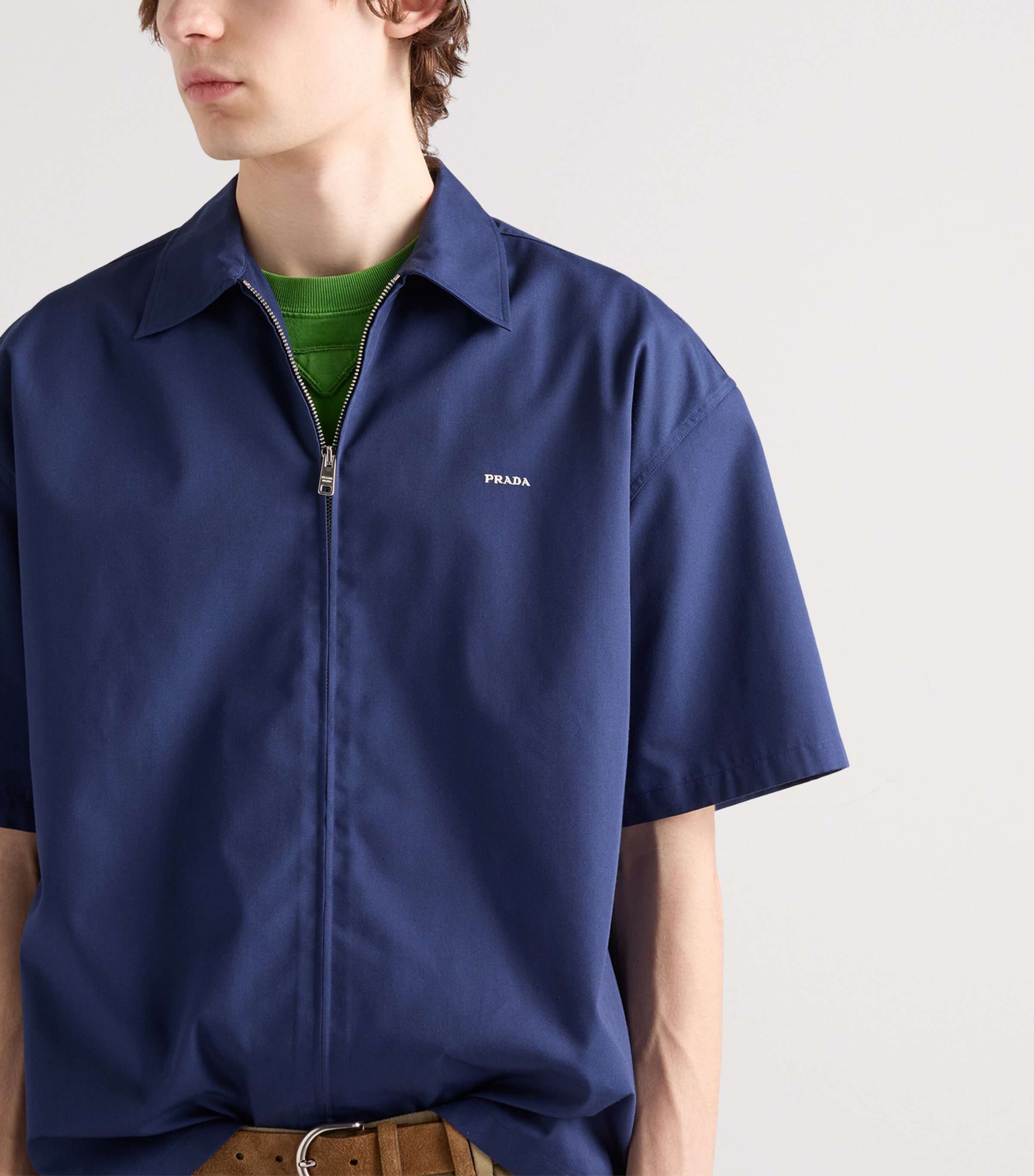 Prada Mens Zipped Bowling Shirt Image 3