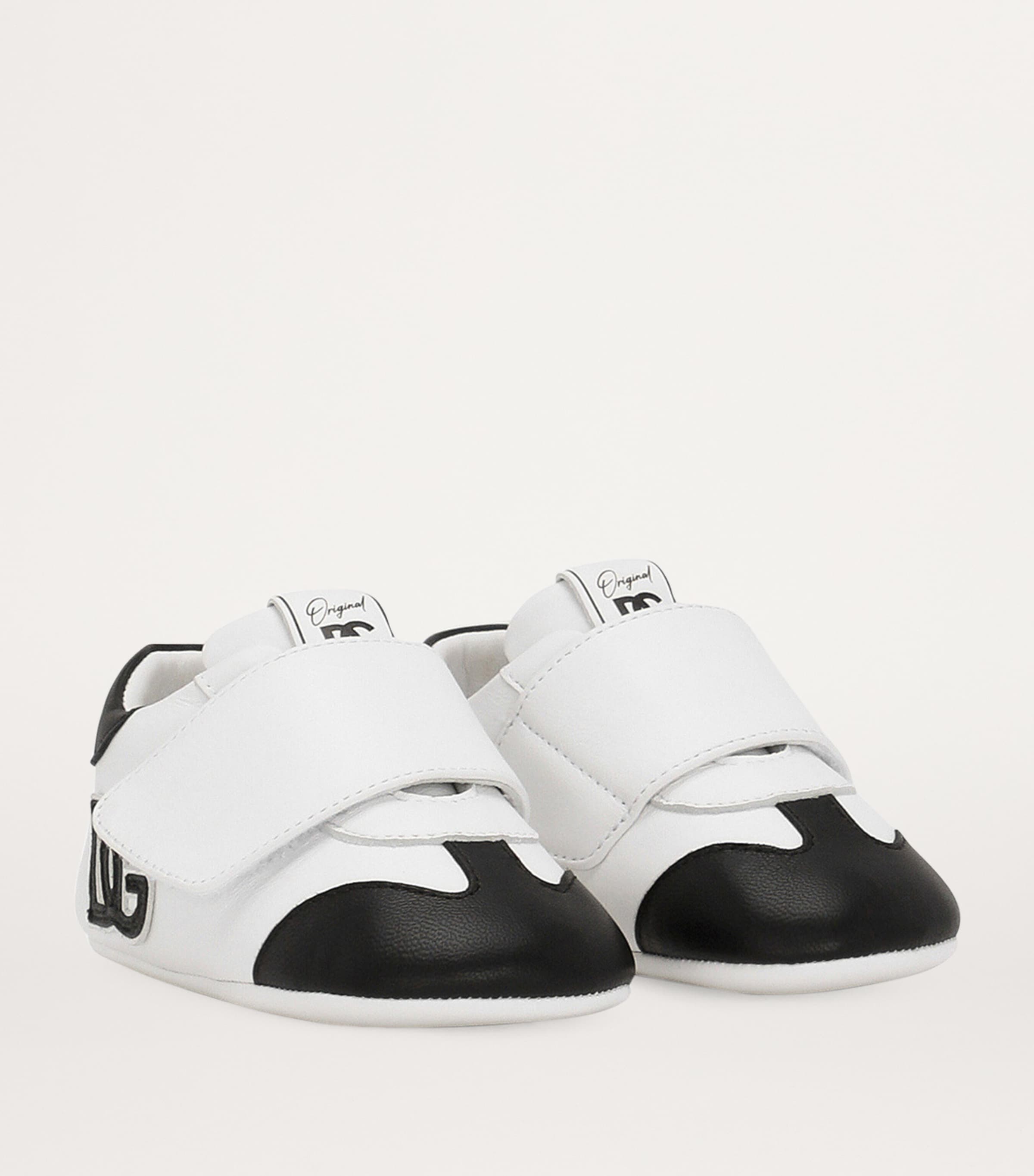 Leather Logo Low-Top Sneakers 89697-WHITE/BLACK Image 2