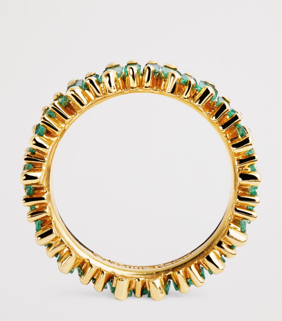 Yellow Gold and Emerald Bold Eternity Ring 18K YG/EMER Image 3