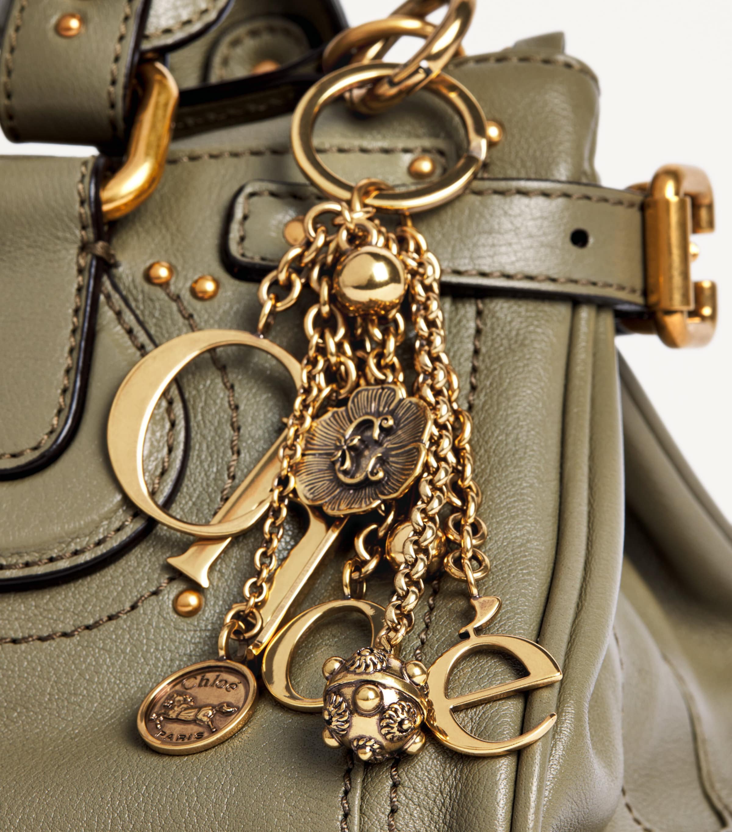Chloé Symbols Logo Keyring Golden Brown Image 2