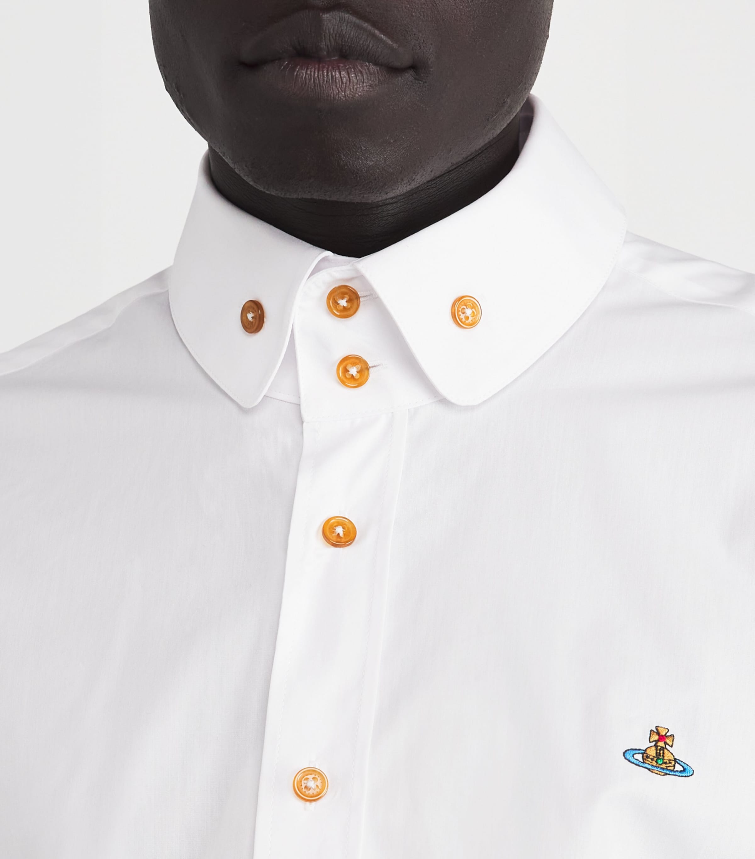 Organic Cotton Button-Down Orb Shirt A401 WHITE Image 6