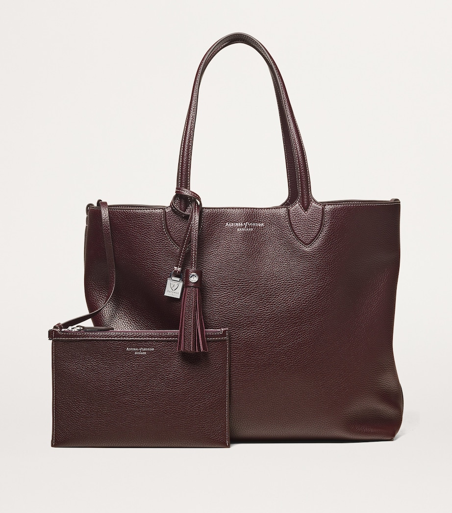 Leather Hudson Tote Bag WINE Image 2