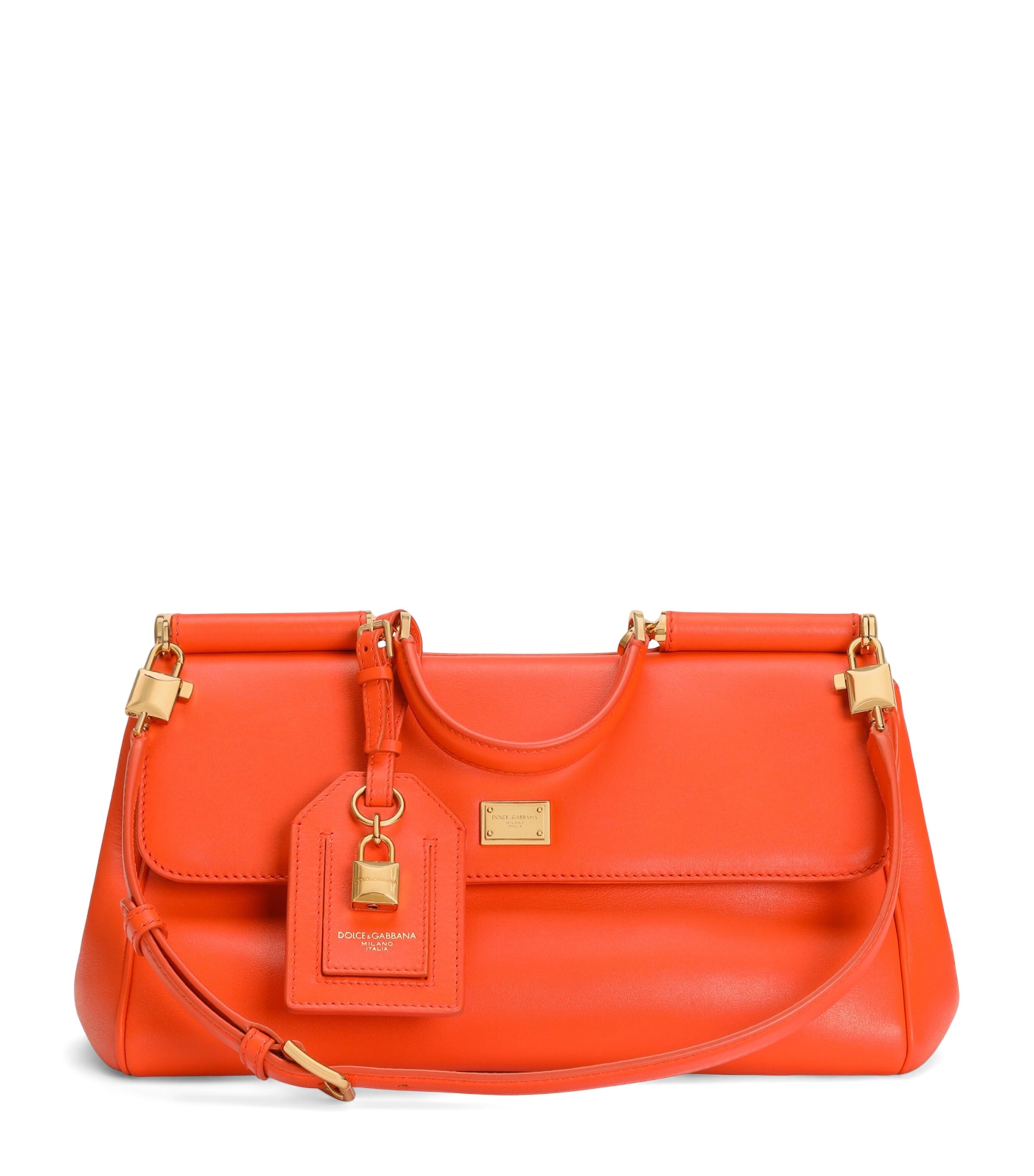 Dolce&Gabbana Leather My Sicily Top-Handle Bag Orange Image 1