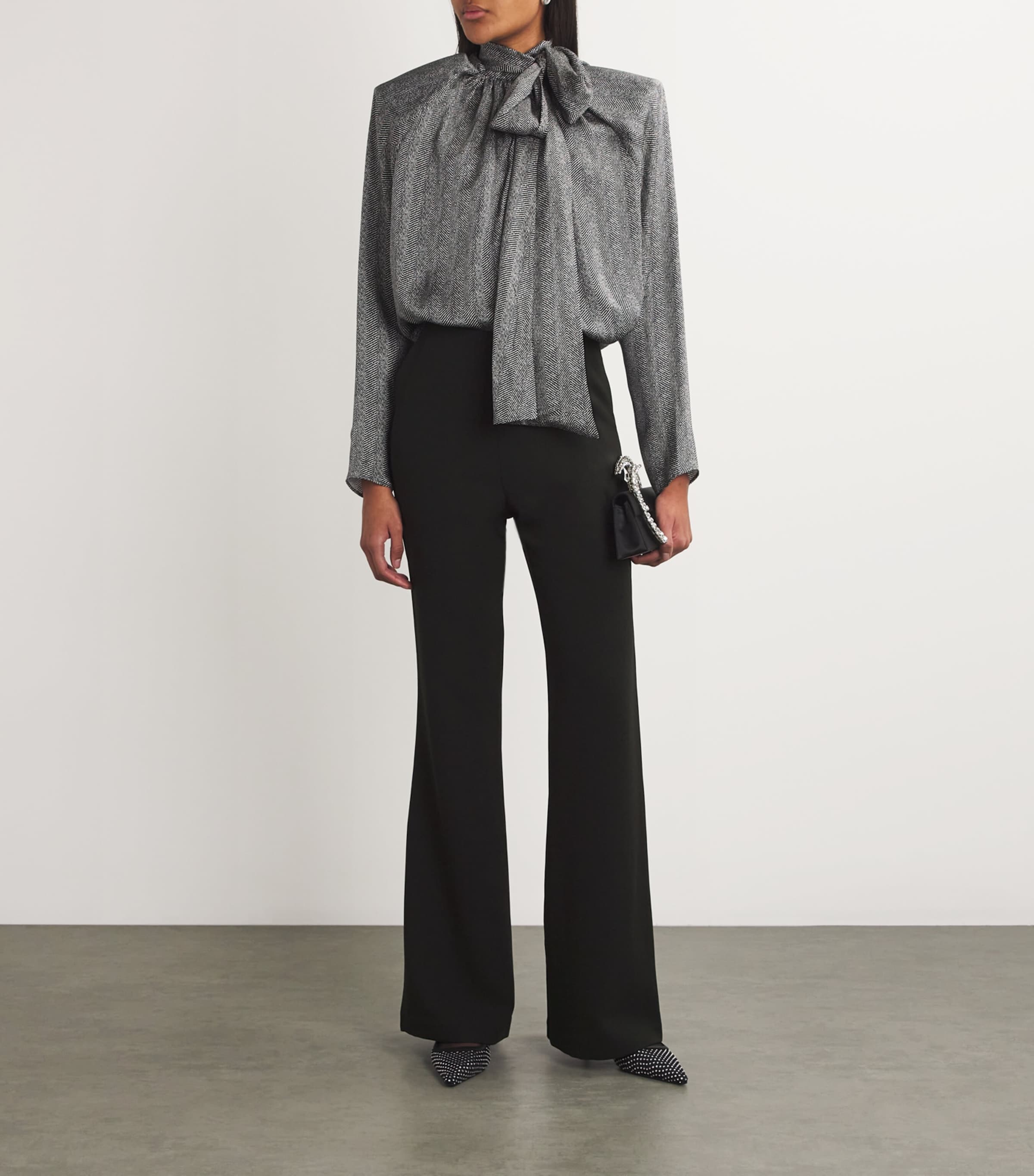Roland Mouret Womens Cady Fit-And-Flare Trousers Black Image 2