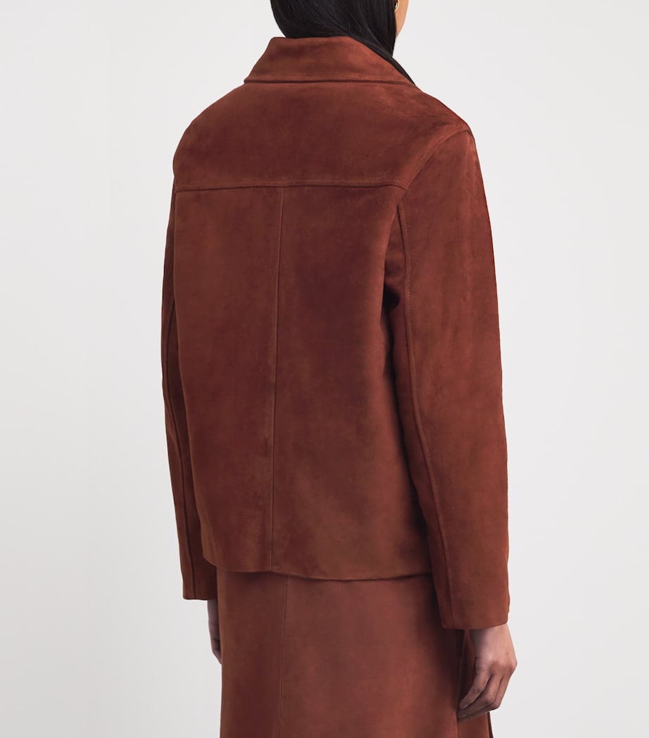 Yves Salomon Womens Lambskin Suede Collared Jacket Image 5