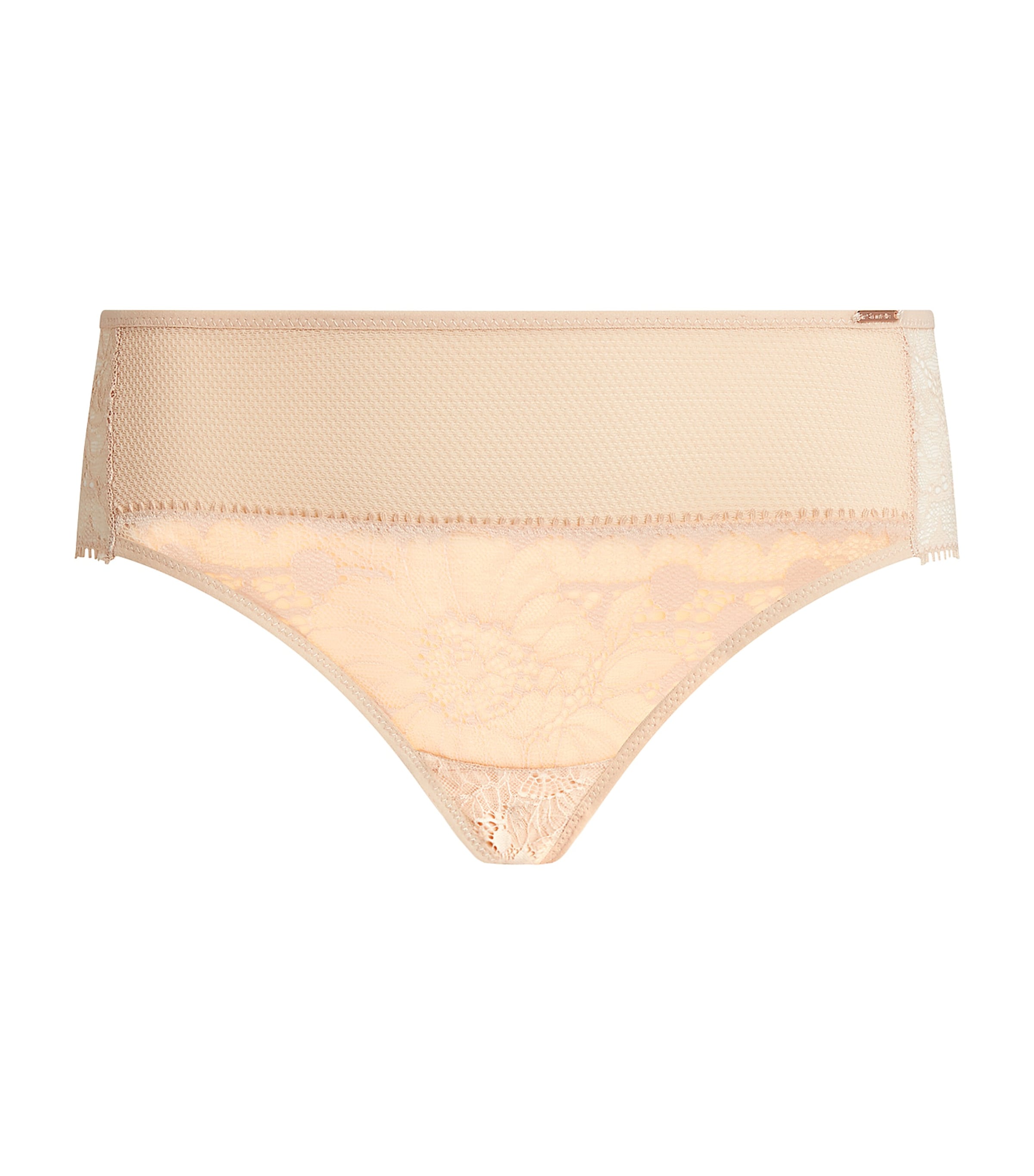 Chantelle Day To Night Mid-rise Lace And Jersey Briefs In Beige