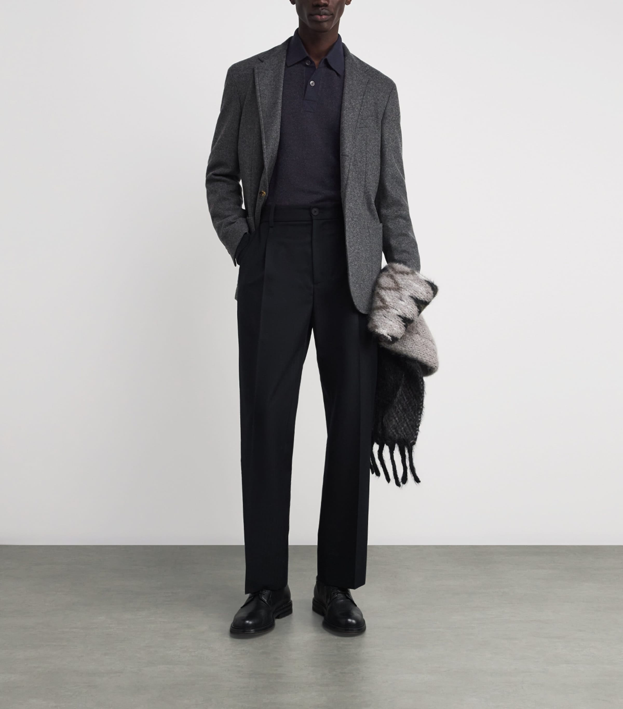 Cashmere Tweel Polo shirt Q25937 NAVY CHARC Image 2