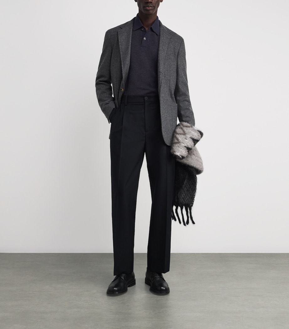 Cashmere Tweel Polo shirt Q25937 NAVY CHARC Image 2