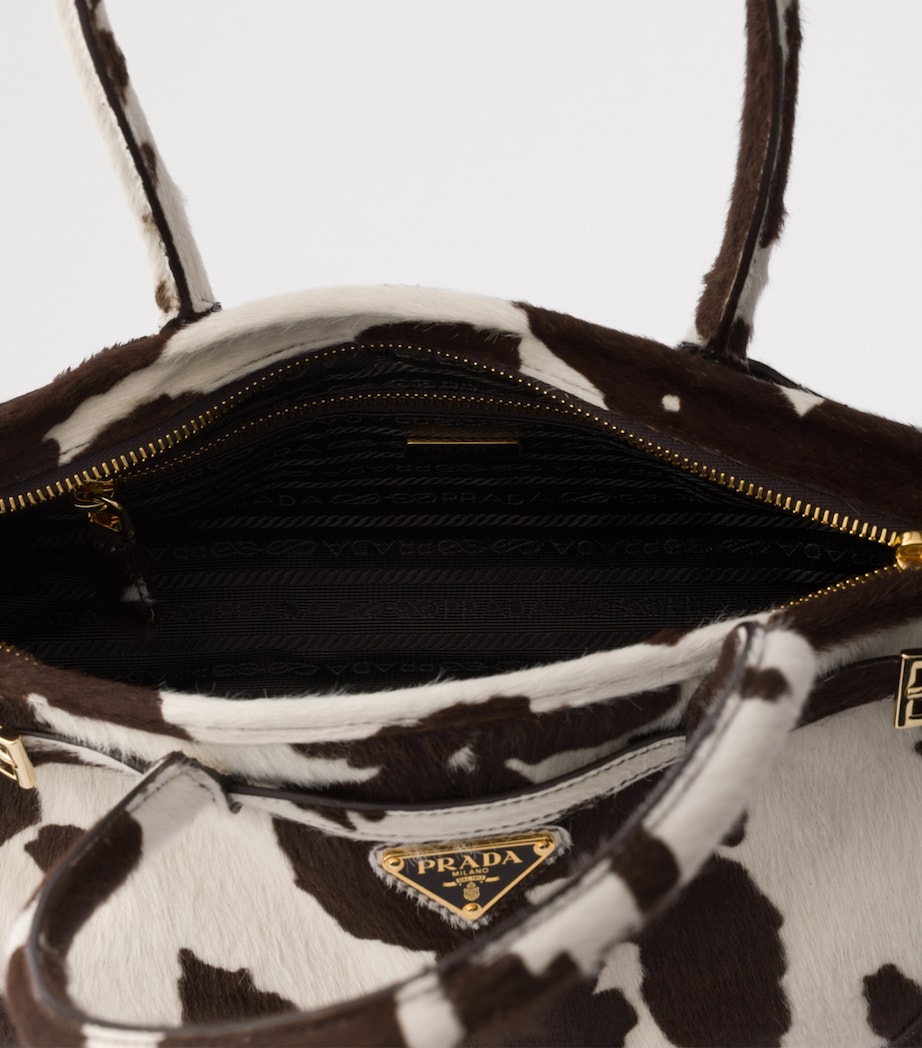 Medium Calf Hair Printed Bonnie Top-Handle Bag F0G3N Image 4