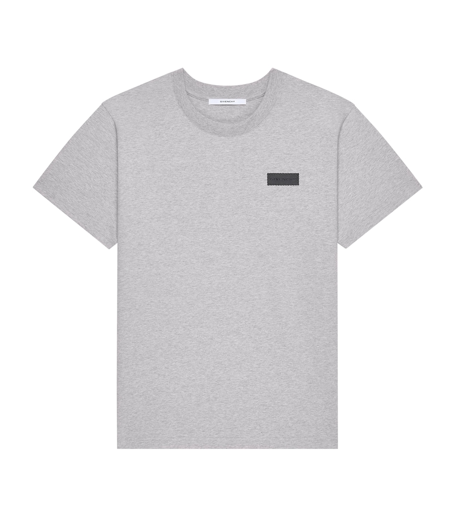 Givenchy Mens Cotton Logo T-Shirt Light Grey Melange Image 1