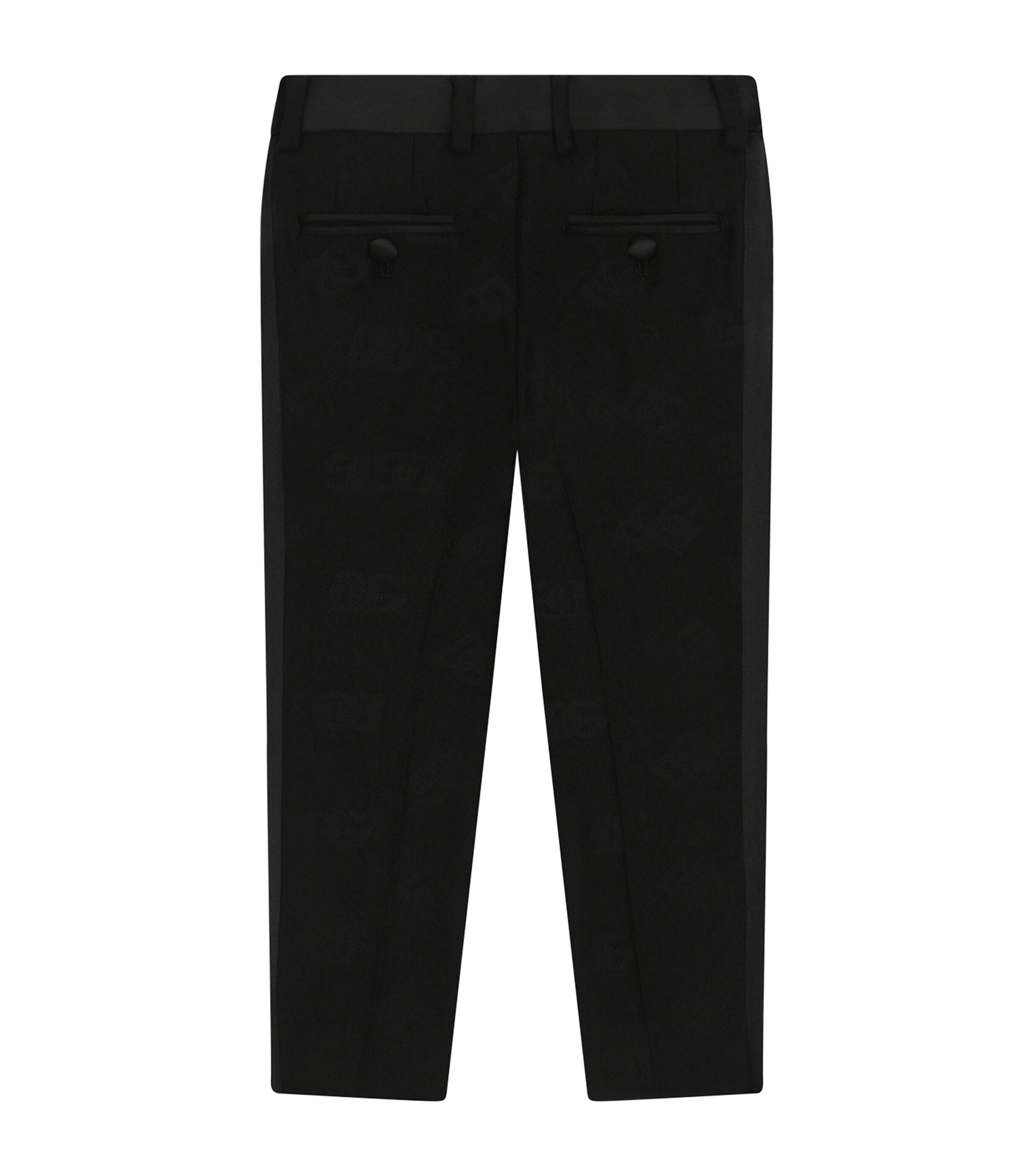 Wool Jacquard Logo Trousers (2-6 Years) N0000-BLACK Image 2