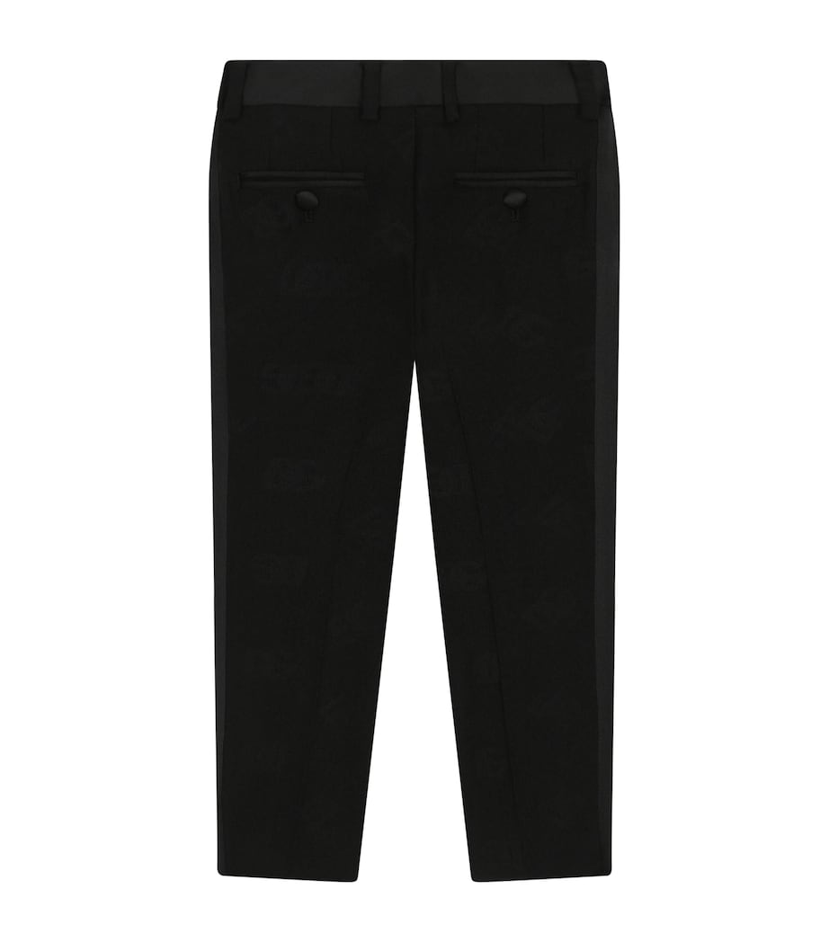 Wool Jacquard Logo Trousers (2-6 Years) N0000-BLACK Image 2