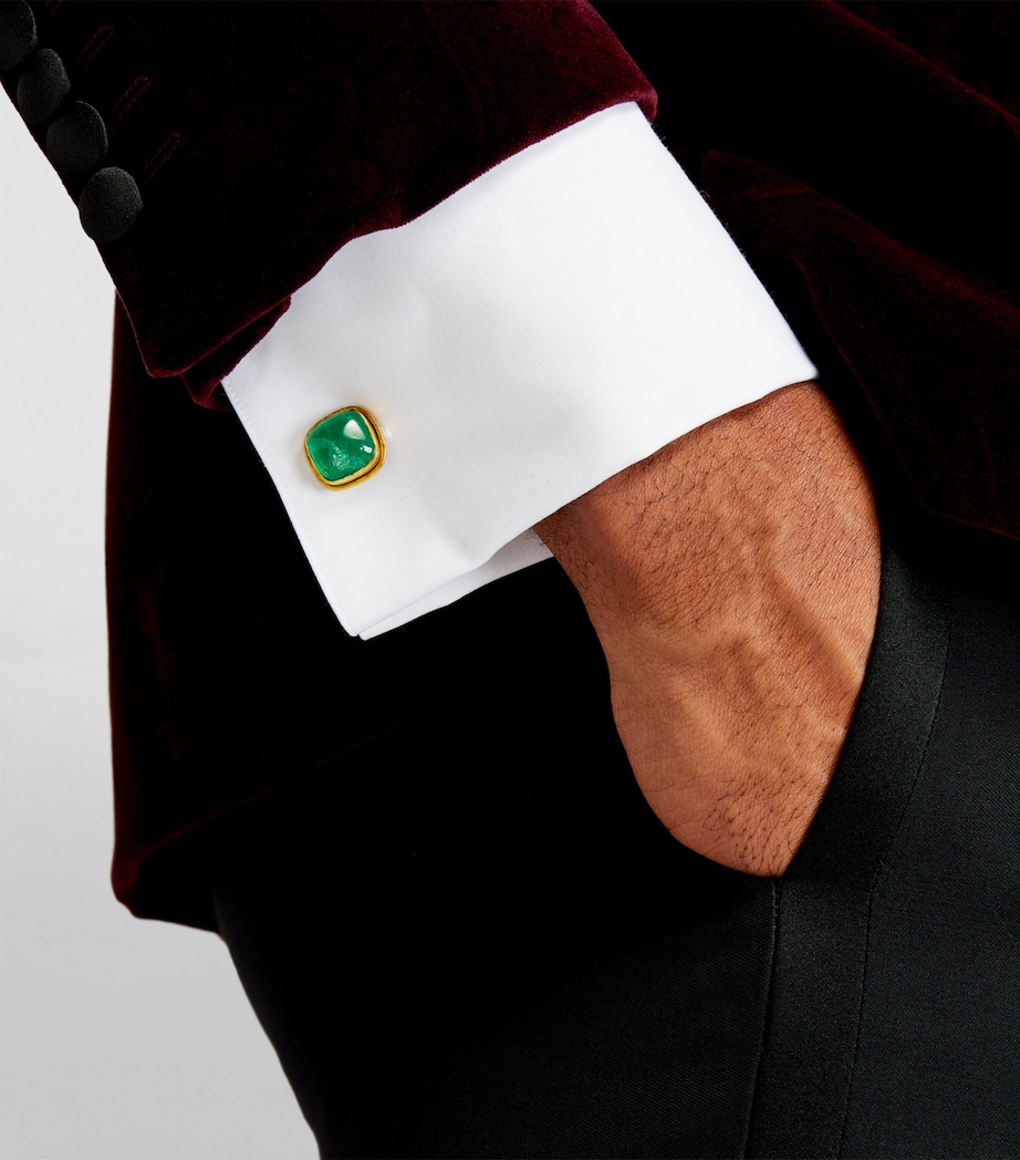 Gold and Emerald Cufflinks GOLD/EMERALD Image 4