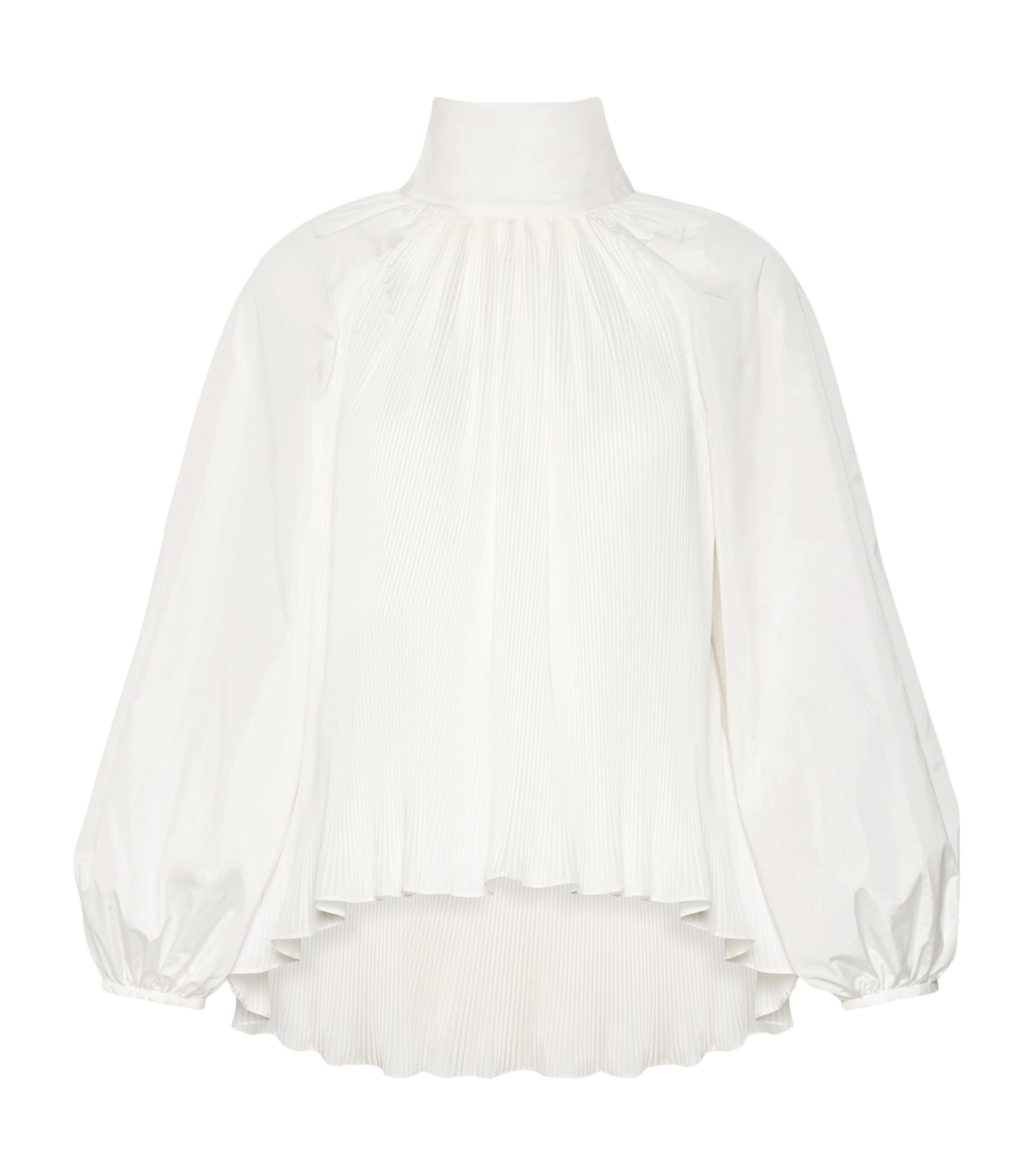 Max Mara Womens Pleated Pussybow Blouse White Image 1