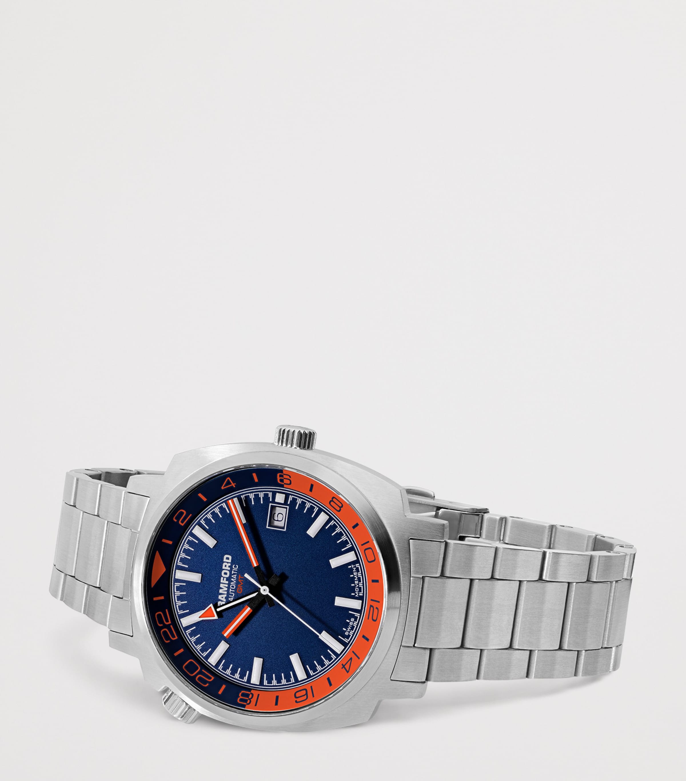 Bamford London Stainless Steel GMT Watch 40mm Blue Image 3