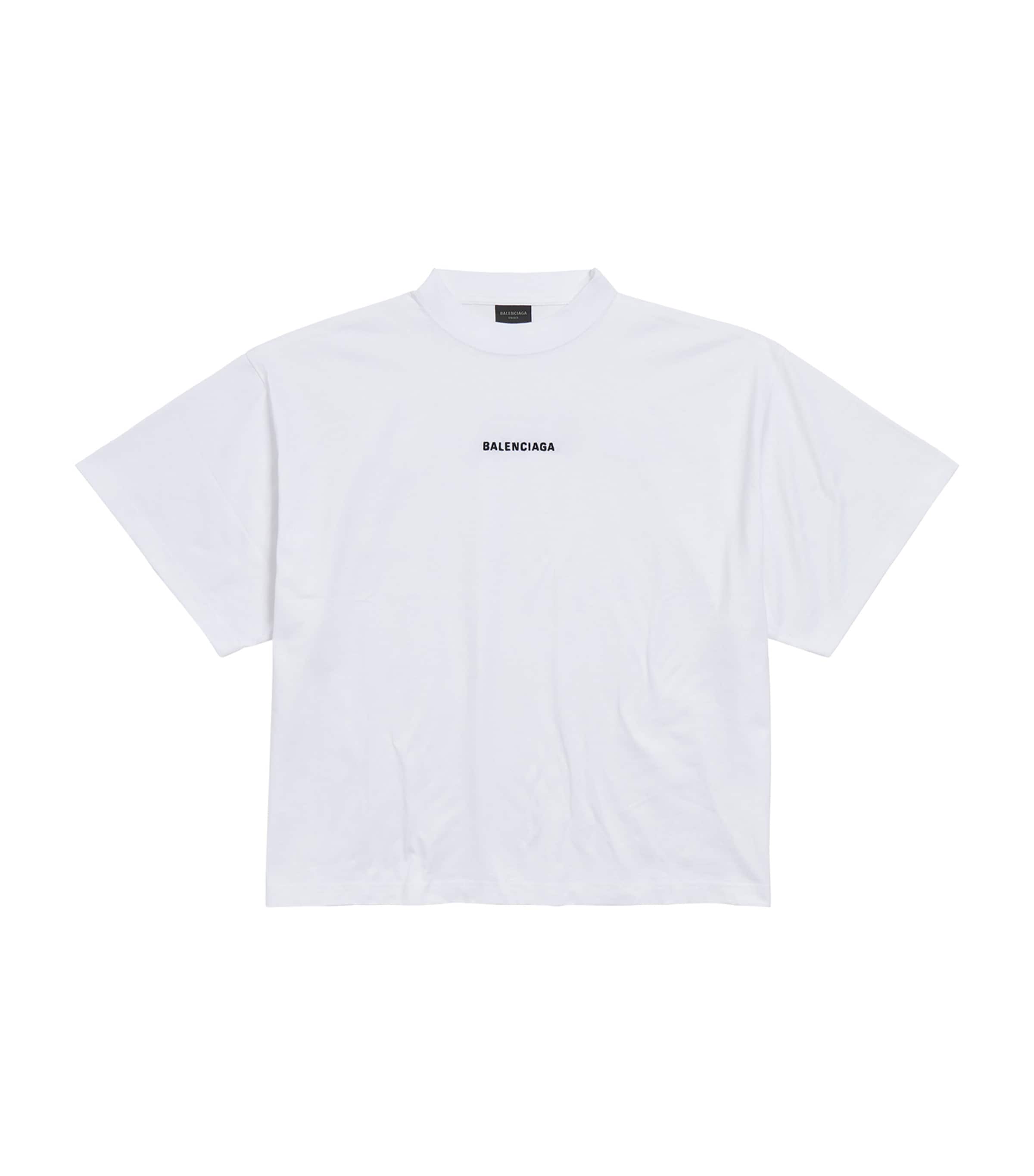 Balenciaga Logo Cropped T-shirt In White