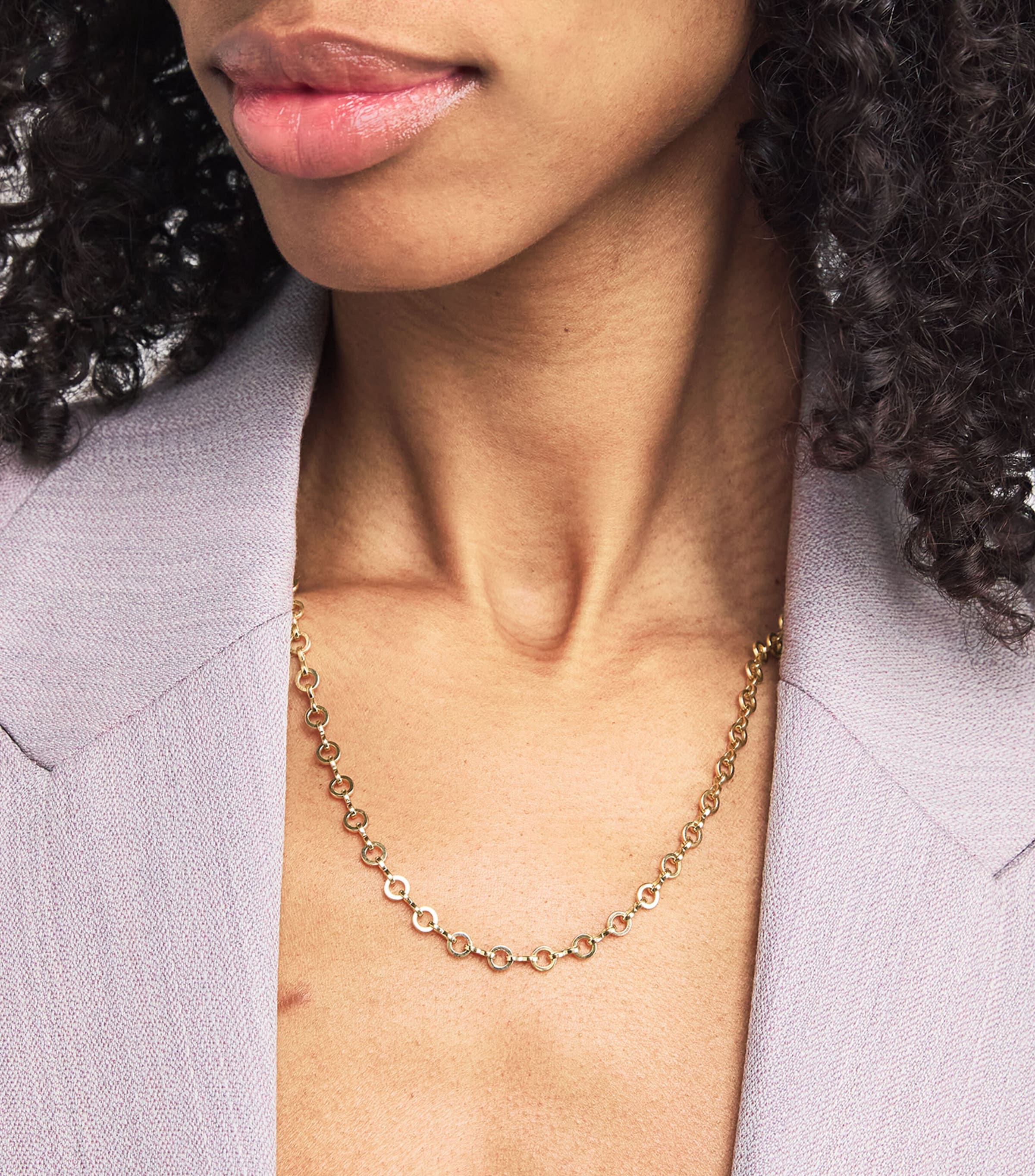 Medium Yellow Gold Circle-Link Chain Necklace YELLOW GOLD Image 2