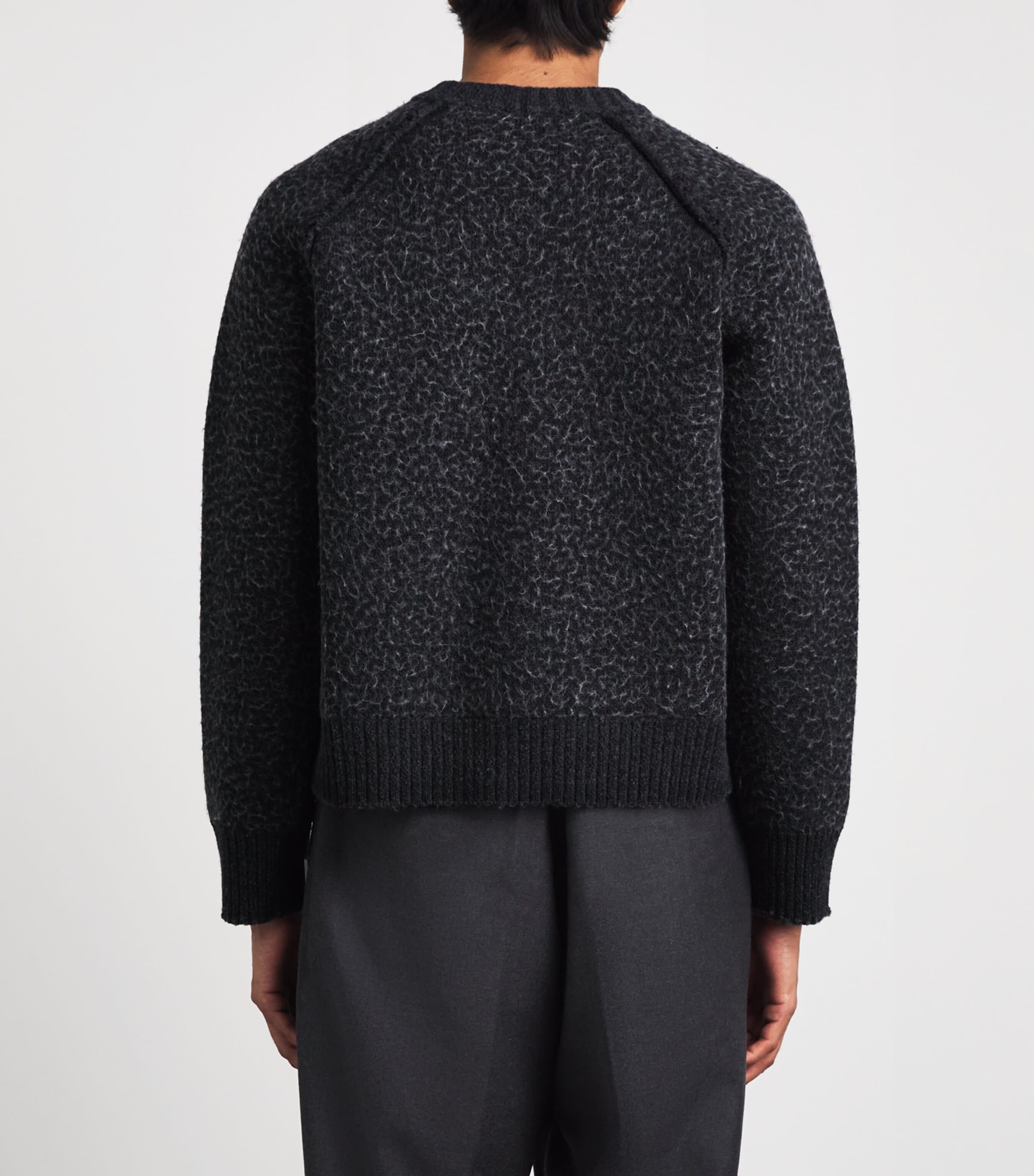 Craig Green Mens Wool-Blend Zip-Up Sweater Black/ Dark Grey Image 5