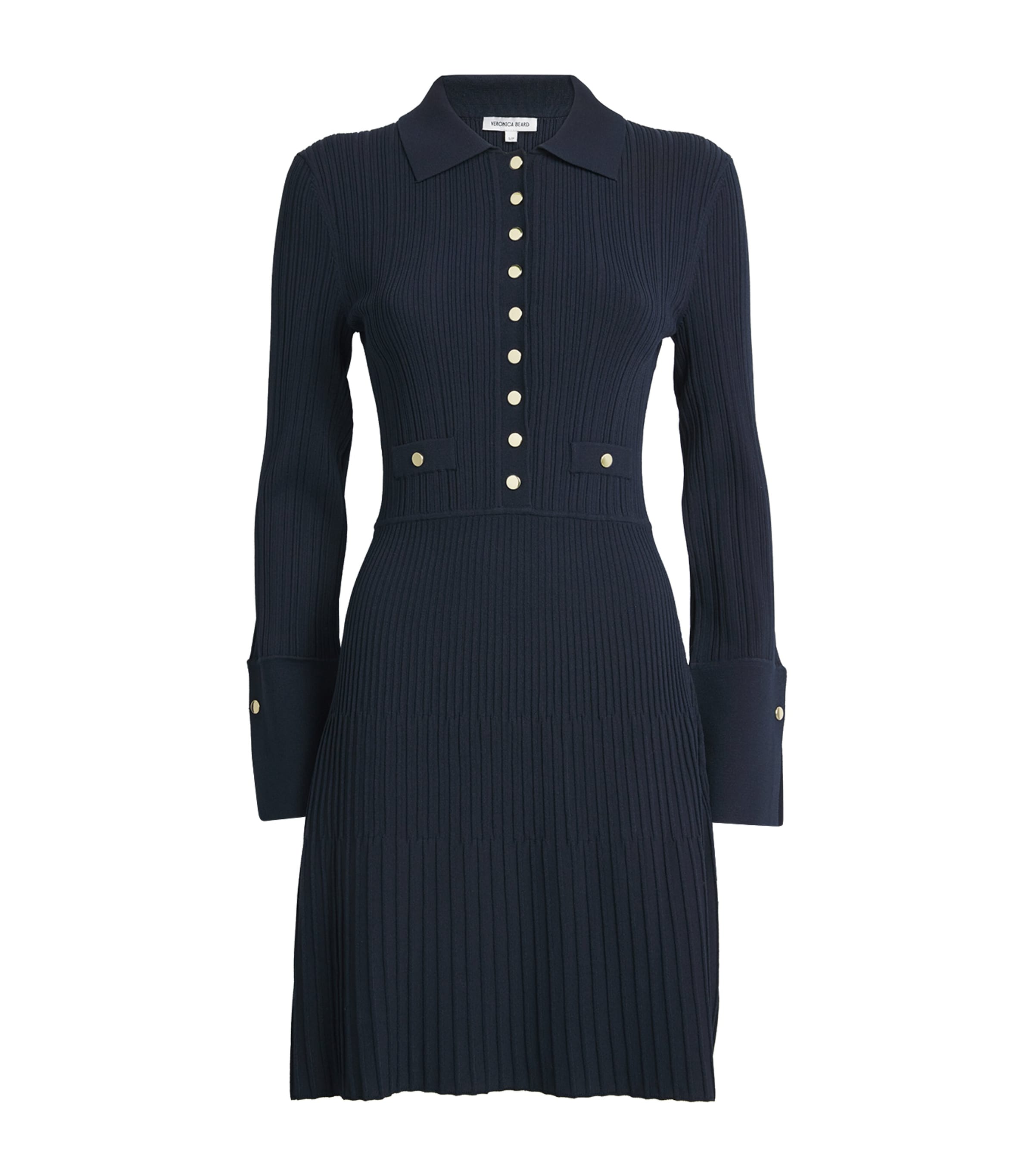 Veronica Beard Ribbed Lauper Mini Dress In Blue