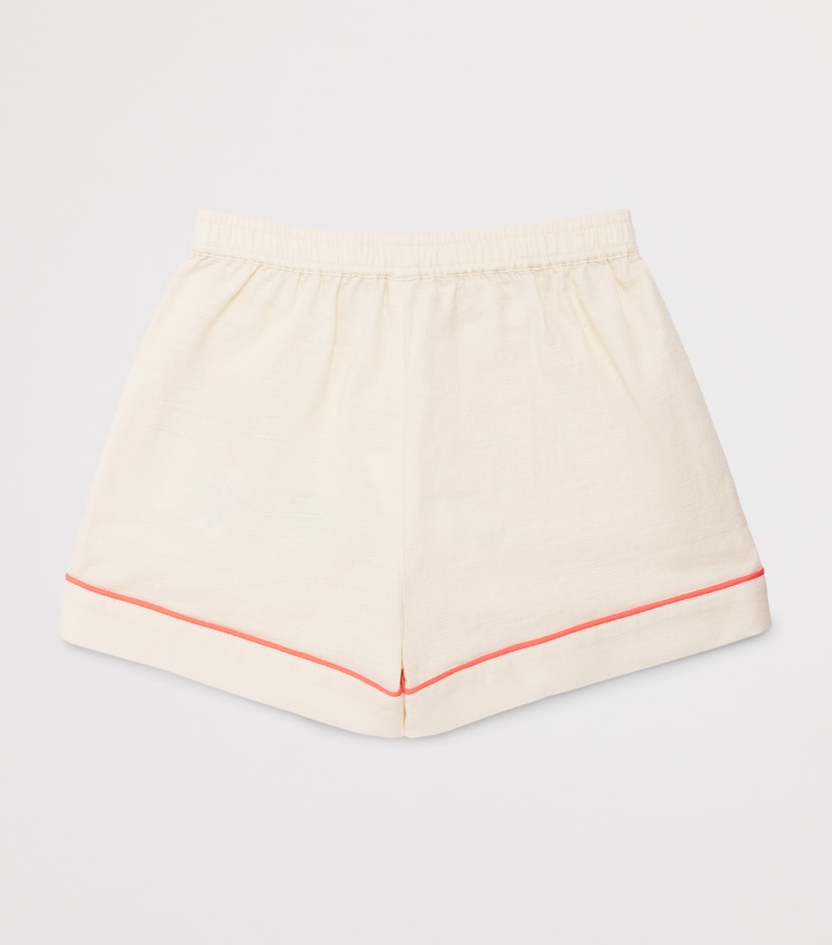 Zimmermann Kids Cotton Embroidered Aster Shorts (2-12 Years) Ivory Image 2