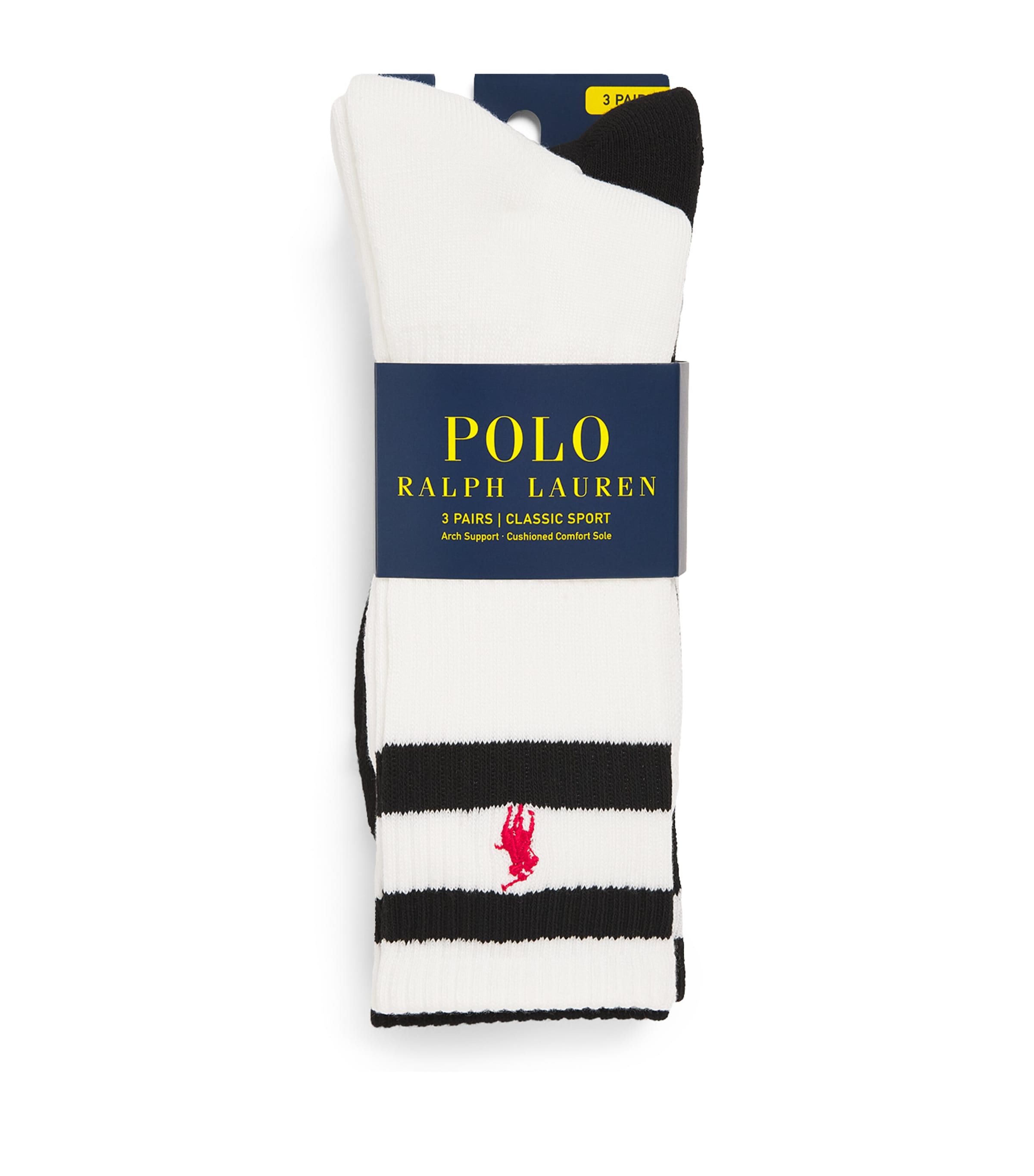 Polo Ralph Lauren Classic Stripe Crew Socks In White