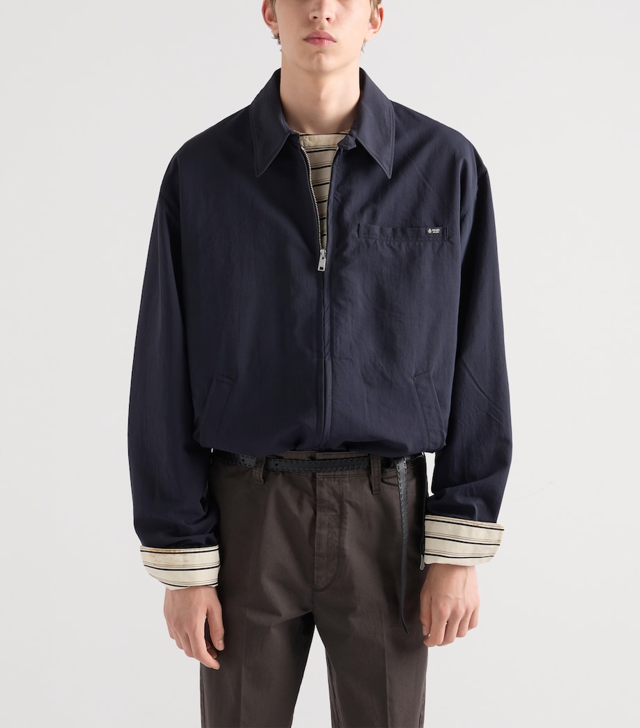 Prada Mens Technical Shirt Jacket Blue Image 3