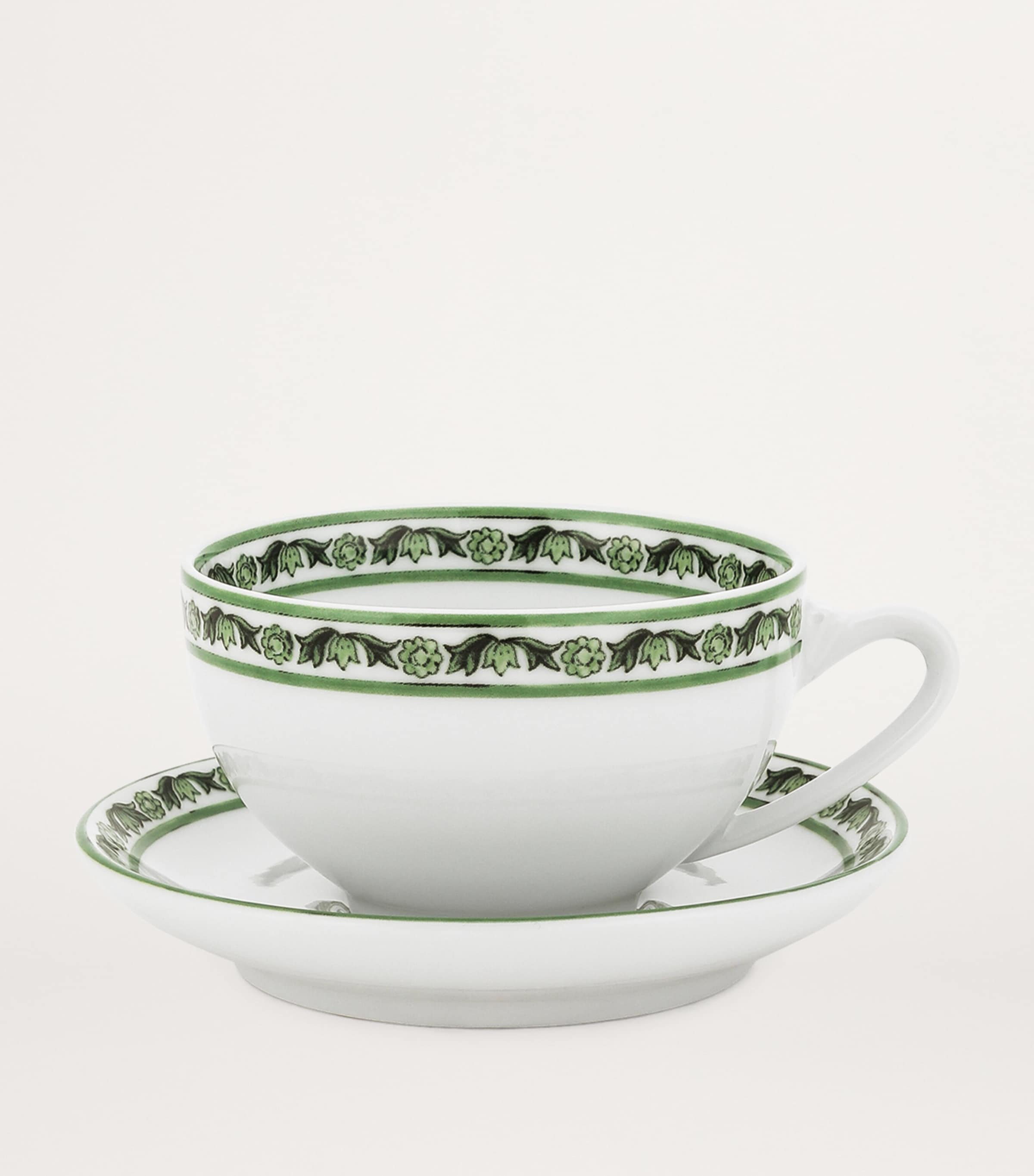 Set of 2 Teacups and Saucers UV028-VERDE MAIOLICA Image 2