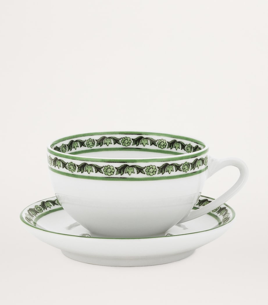 Set of 2 Teacups and Saucers UV028-VERDE MAIOLICA Image 2