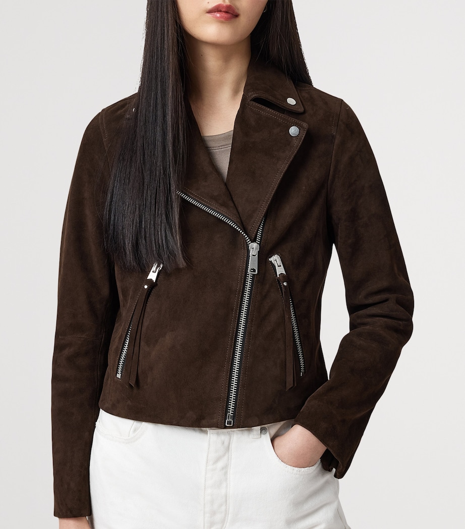 Suede Dalby Biker Jacket FANGO BROWN Image 4