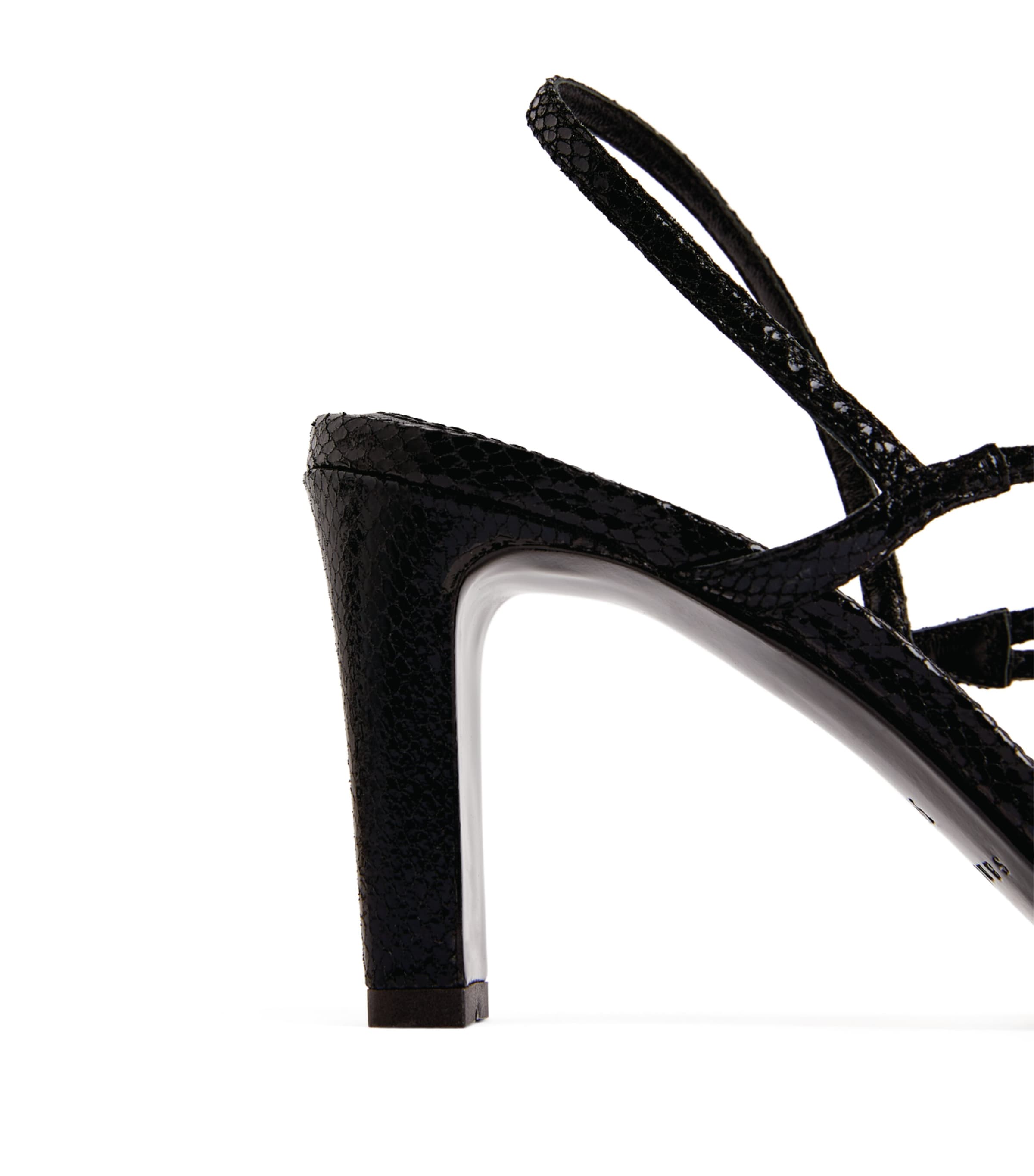 Leather Strappy Sandals 70 BLACK Image 6