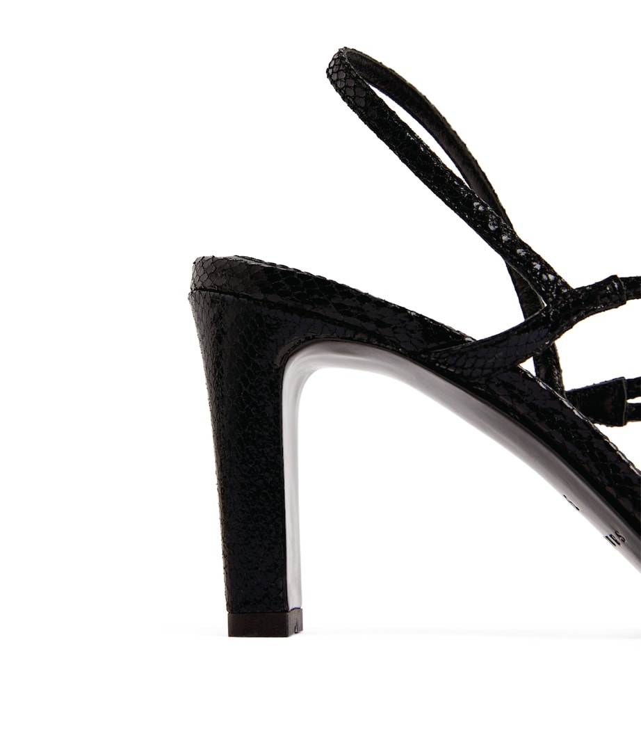 Leather Strappy Sandals 70 BLACK Image 6