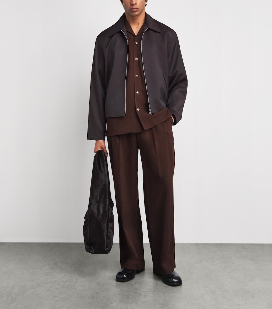 Drôle De Monsieur Mens Camp-Collar Shirt Brown Image 2