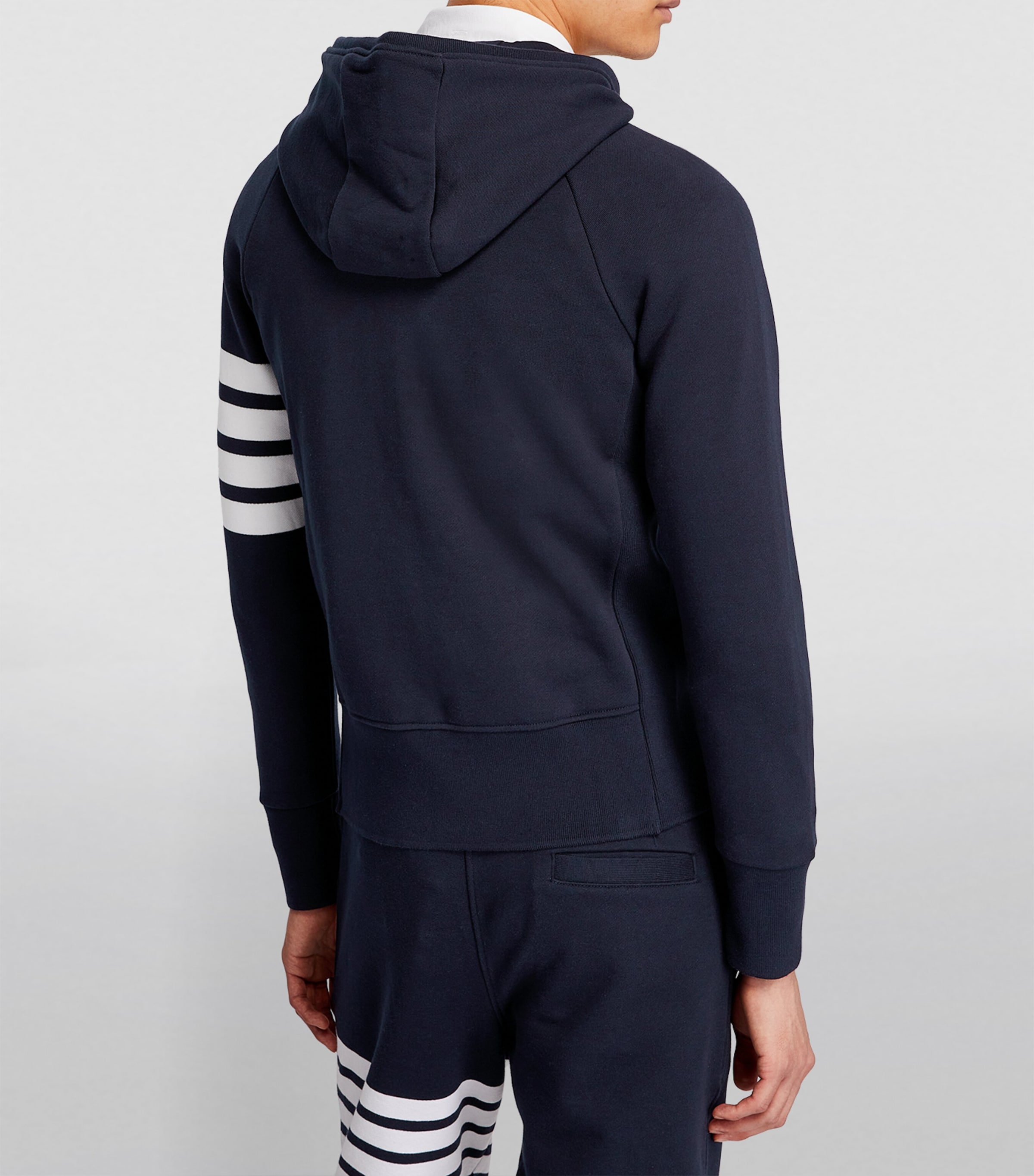 Four-Stripe Zip-Up Hoodie NAVY Image 4