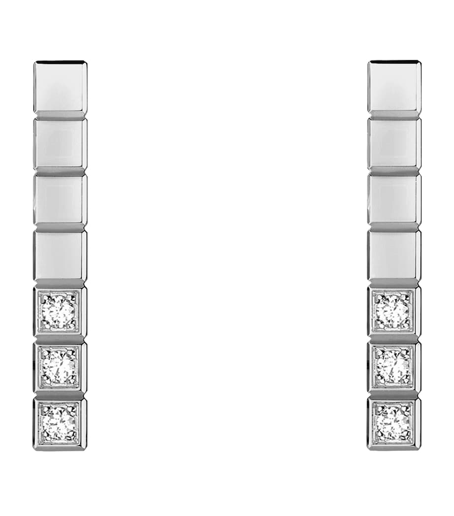 White Gold and Diamond Ice Cube Earrings 18K WHITE GOLD Image 1