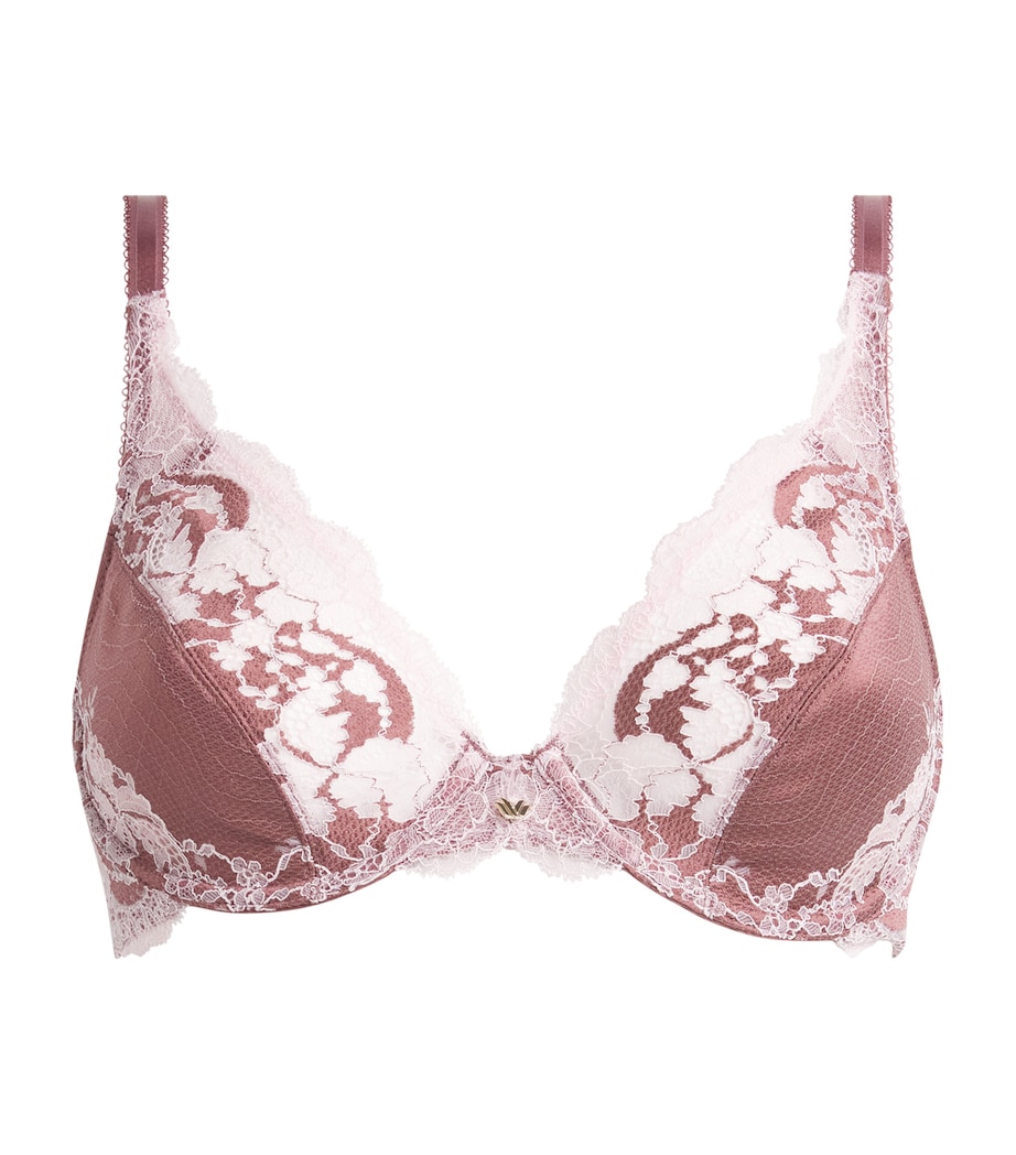 Wacoal Womens Modern Affair Plunge Bra Brwn/crdl Pnk Image 1