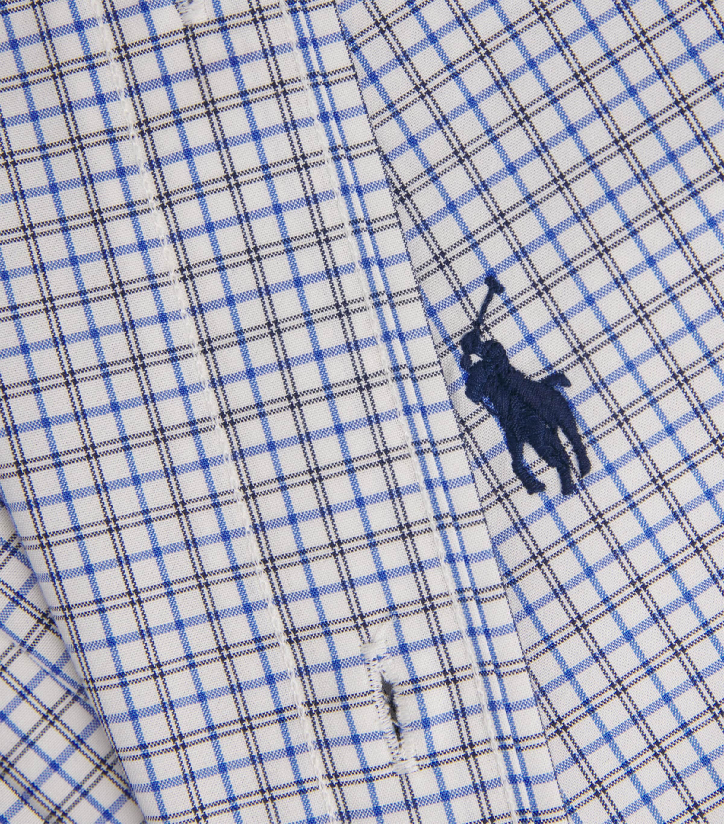 Polo Ralph Lauren Mens Stretch-Cotton Custom-Fit Check Shirt White Blue Mlt Image 6