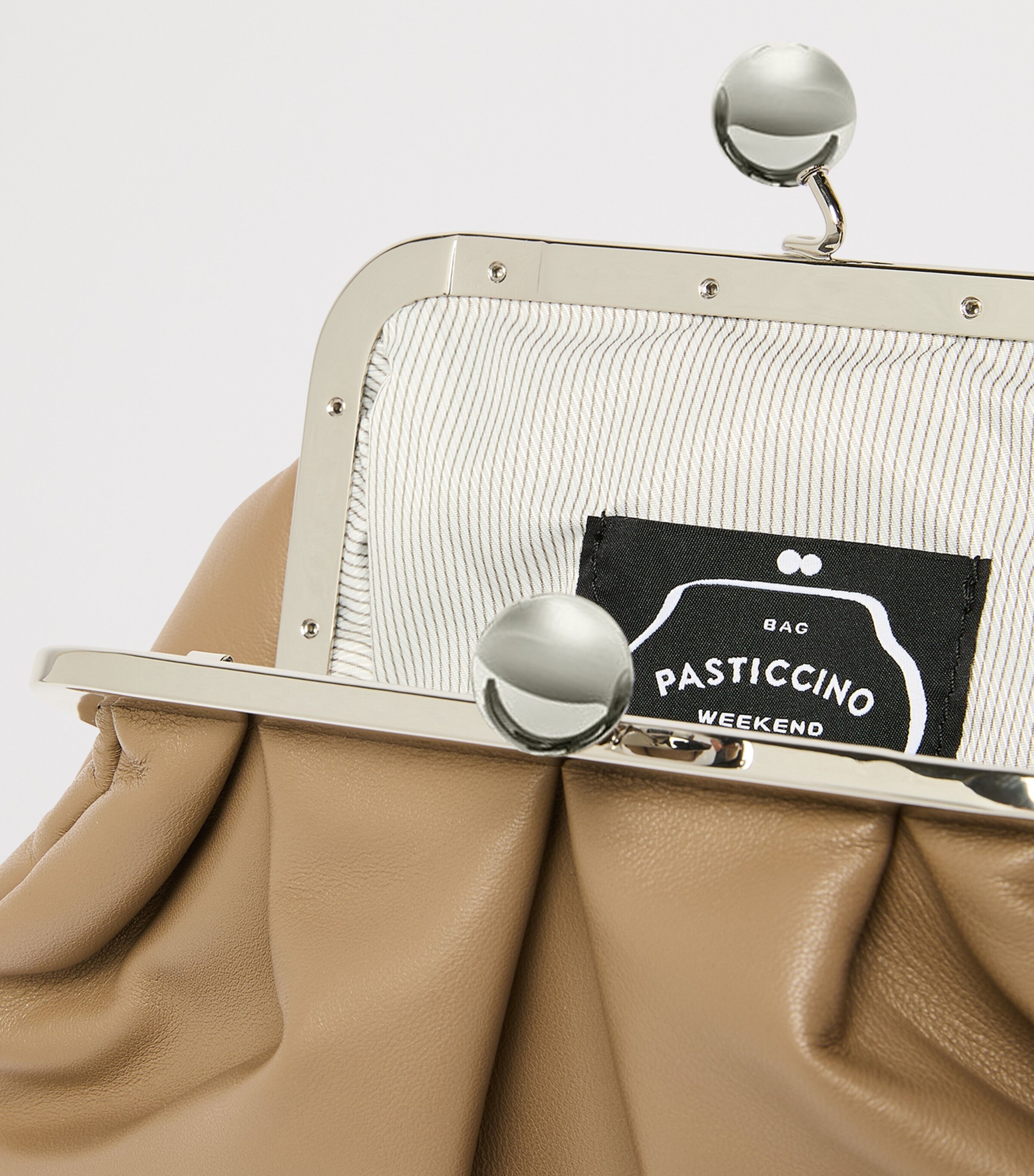 Weekend Max Mara Beige Lambskin Pasticcino Clutch Bag | Harrods US