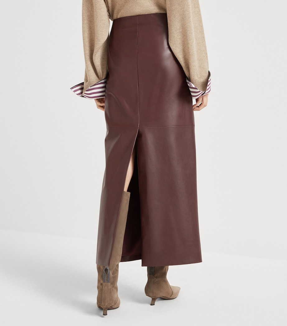 Nappa Leather Column Maxi Skirt C4243 Image 3