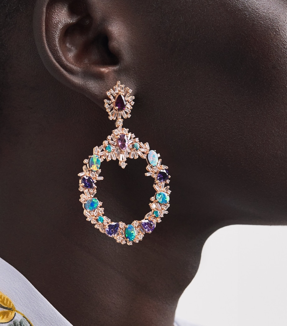 Suzanne Kalan Rose Gold, Diamond, Sapphire and Opal One of a Kind Drop Earrings Rg/opal/ms Image 2