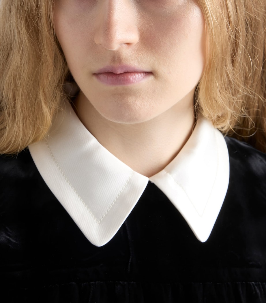 Velvet Asymmetric-Hem Mini Dress F0002 Image 3