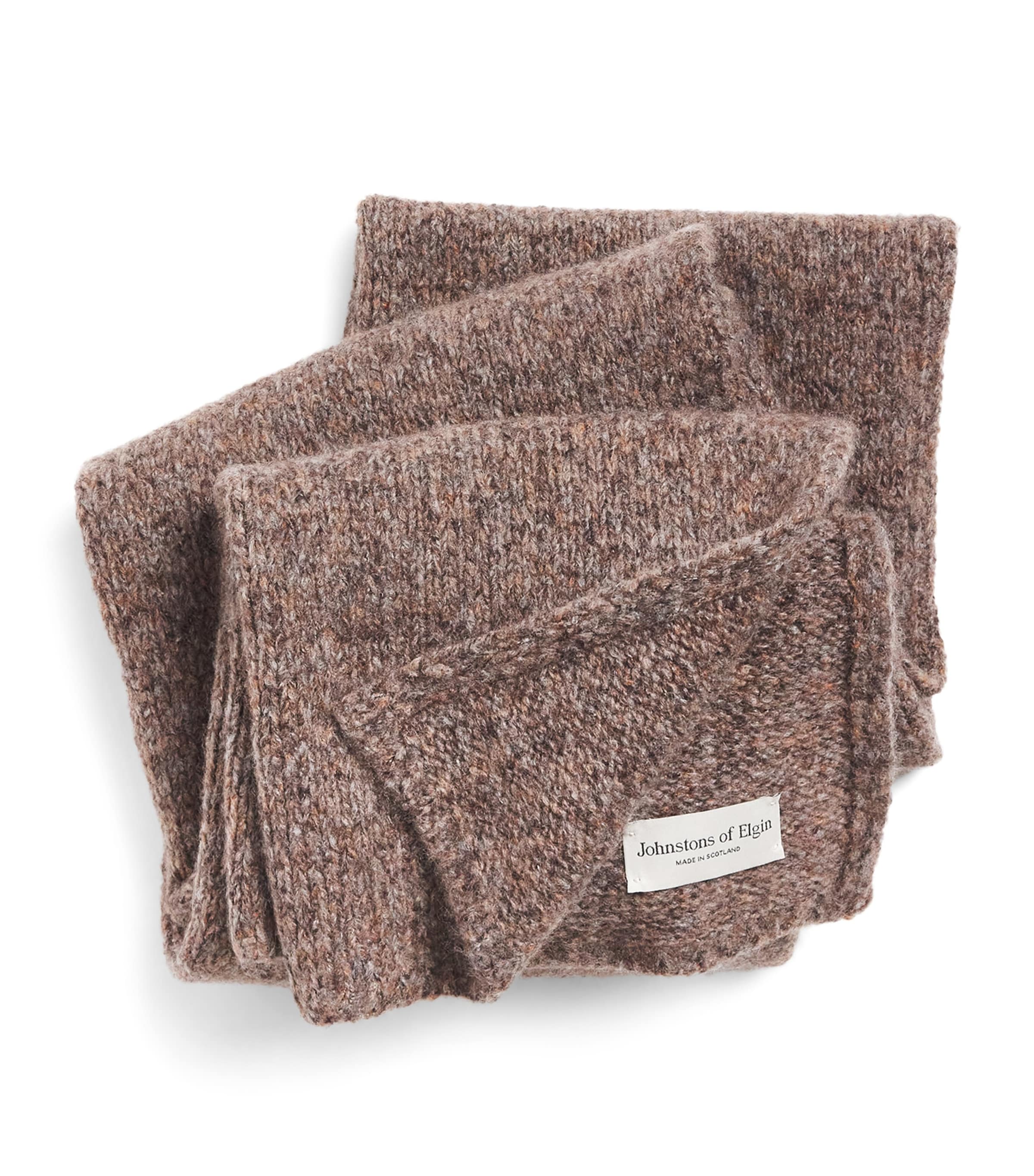 Johnstons Of Elgin Brushed Cashmere-silk Scarf In Brown