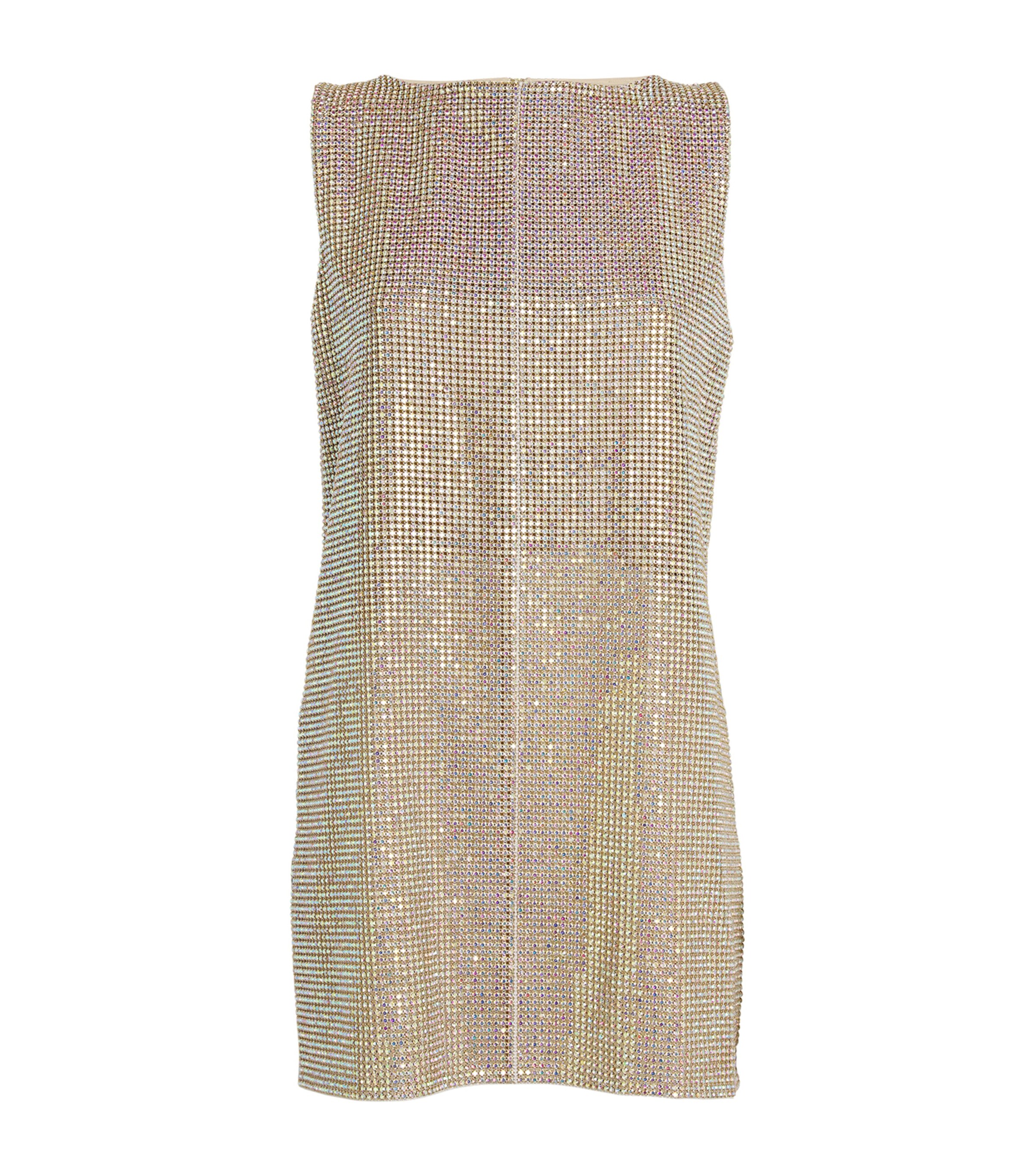 Crystal Embellished Thora Mini Dress GOLD / NUDE Image 1