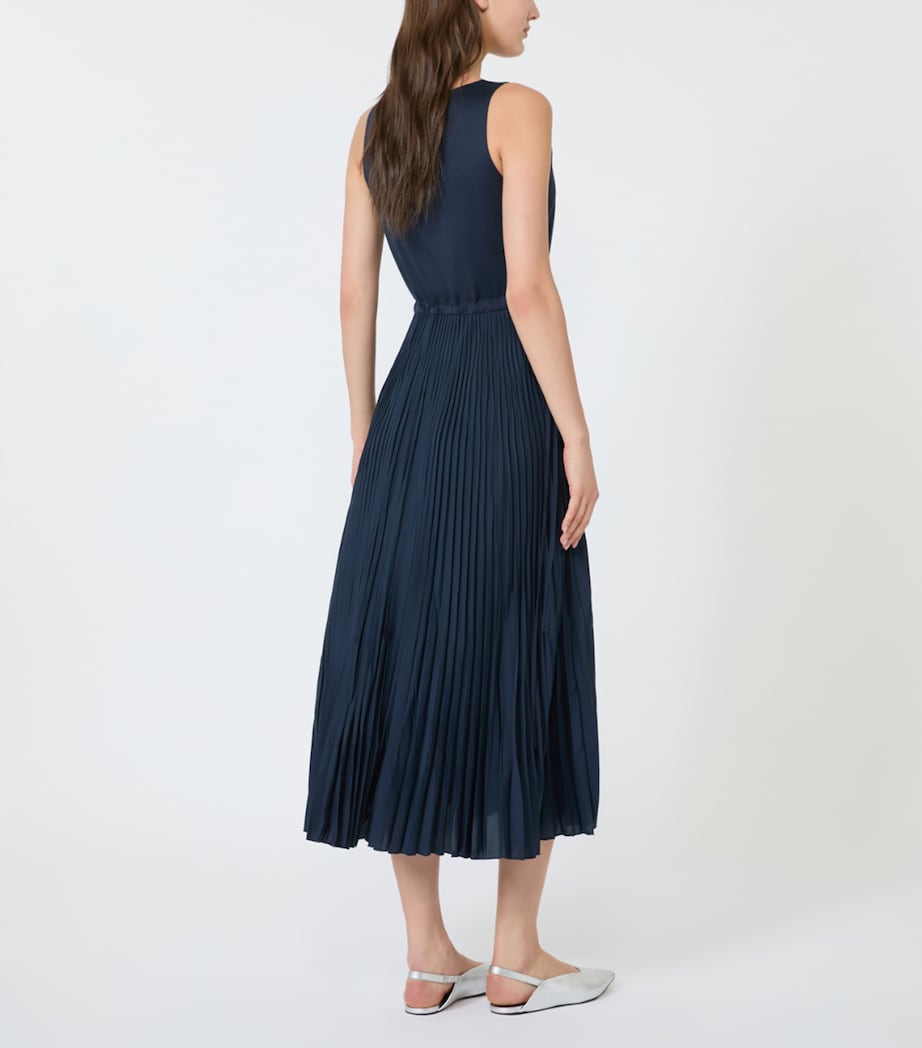 Weekend Max Mara Womens Pleated Maxi Dress Navy Image 4