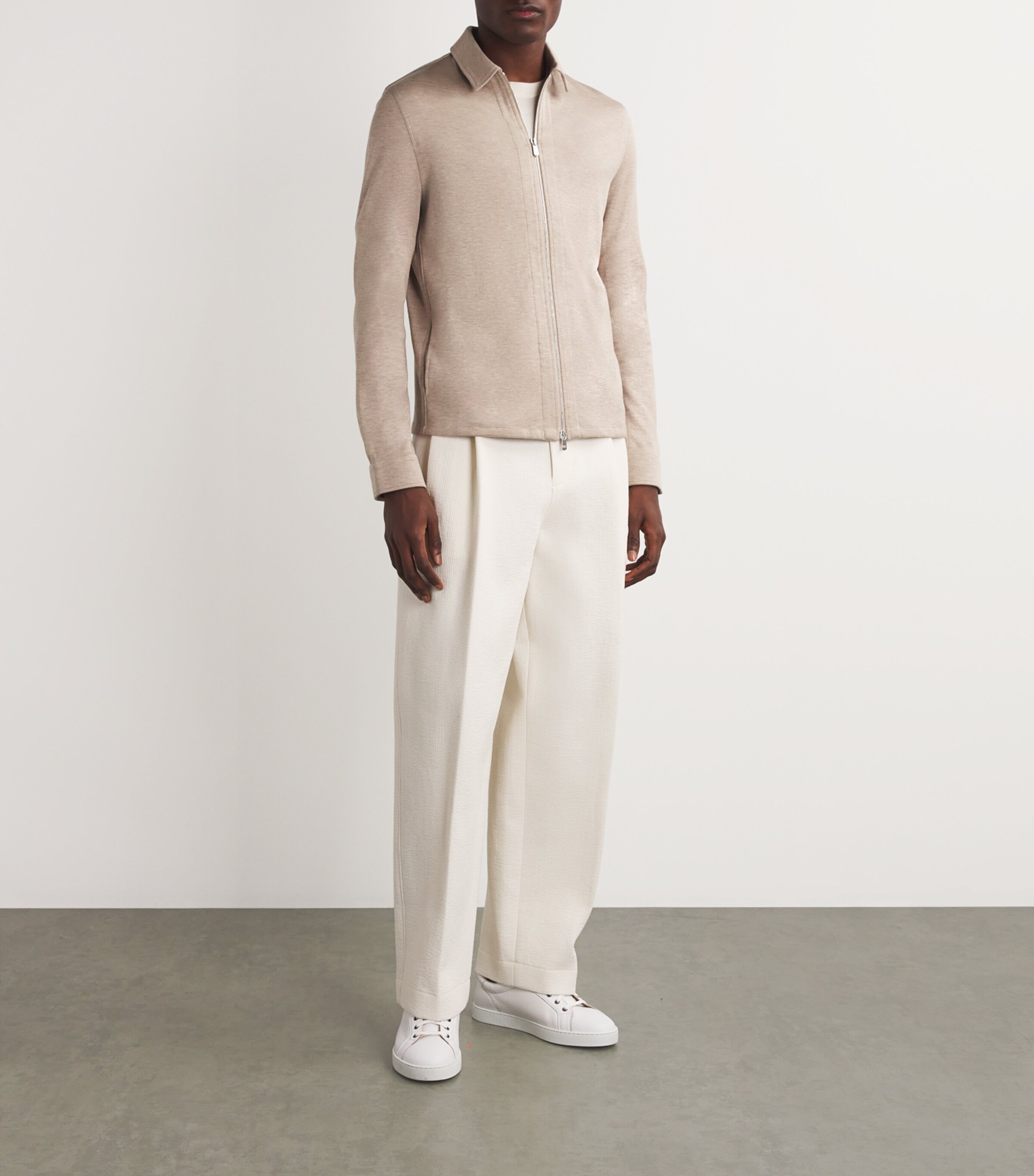 Cotton-Silk-Blend Jacket 4 BEIGE Image 2