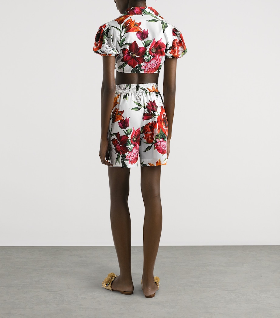 Dolce&Gabbana Womens Cotton Floral Shorts Anemoni Gigli Image 3