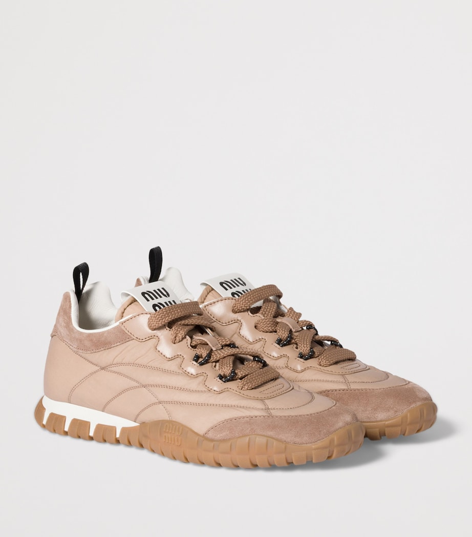 Fabric-Suede Low-Top Sneakers F01DP Image 2