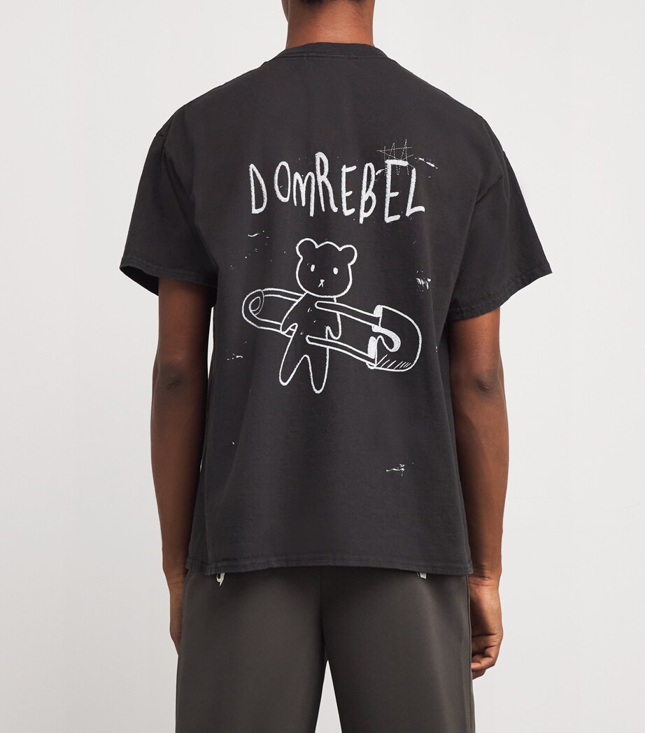 DOMREBEL Mens Cotton Bart Simpson T-Shirt Black Image 4