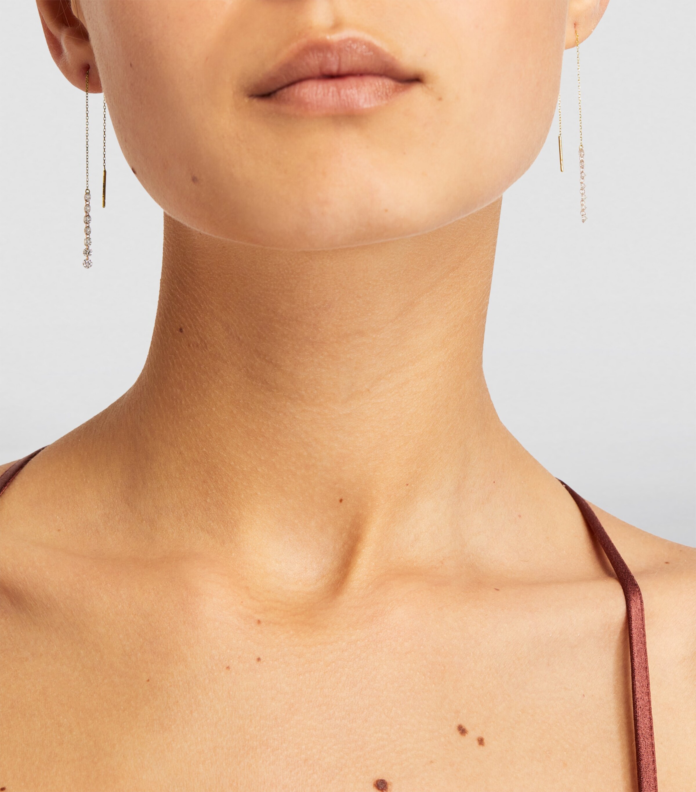 Yellow Gold and Diamond Riviere Drop Earrings GOLD Image 5