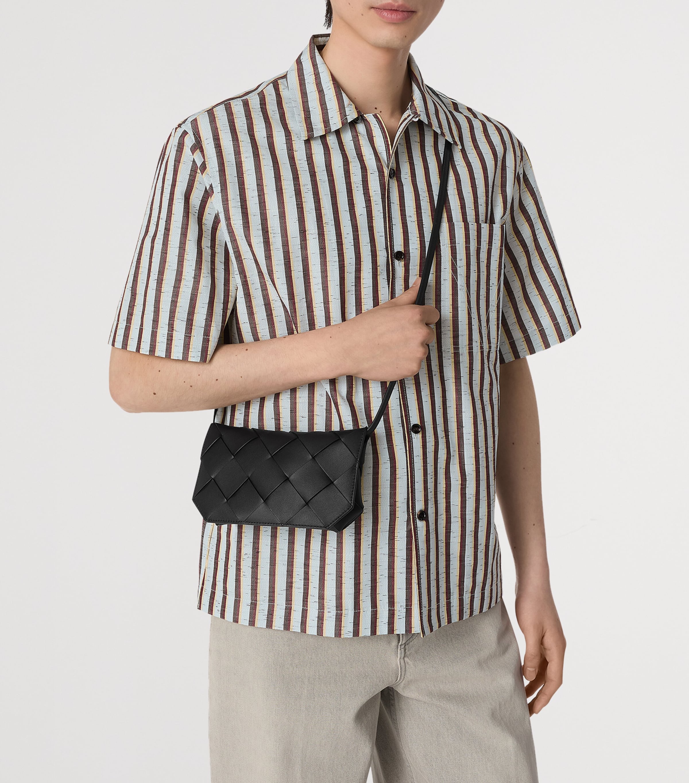 Leather Intreccio Cross-Body Pouch 8803 Image 2