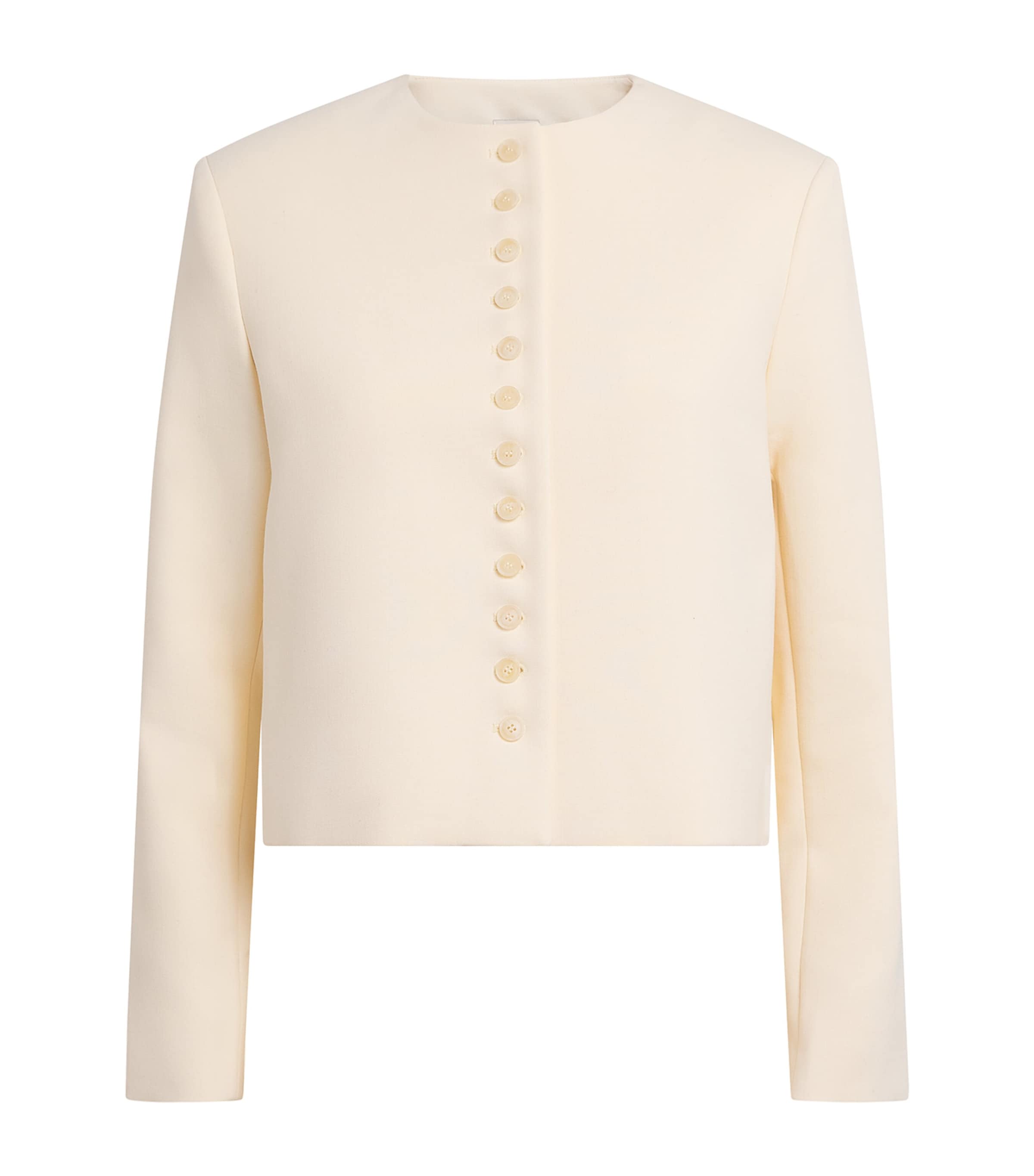 Almada Label Cropped Funda Jacket In Ivory